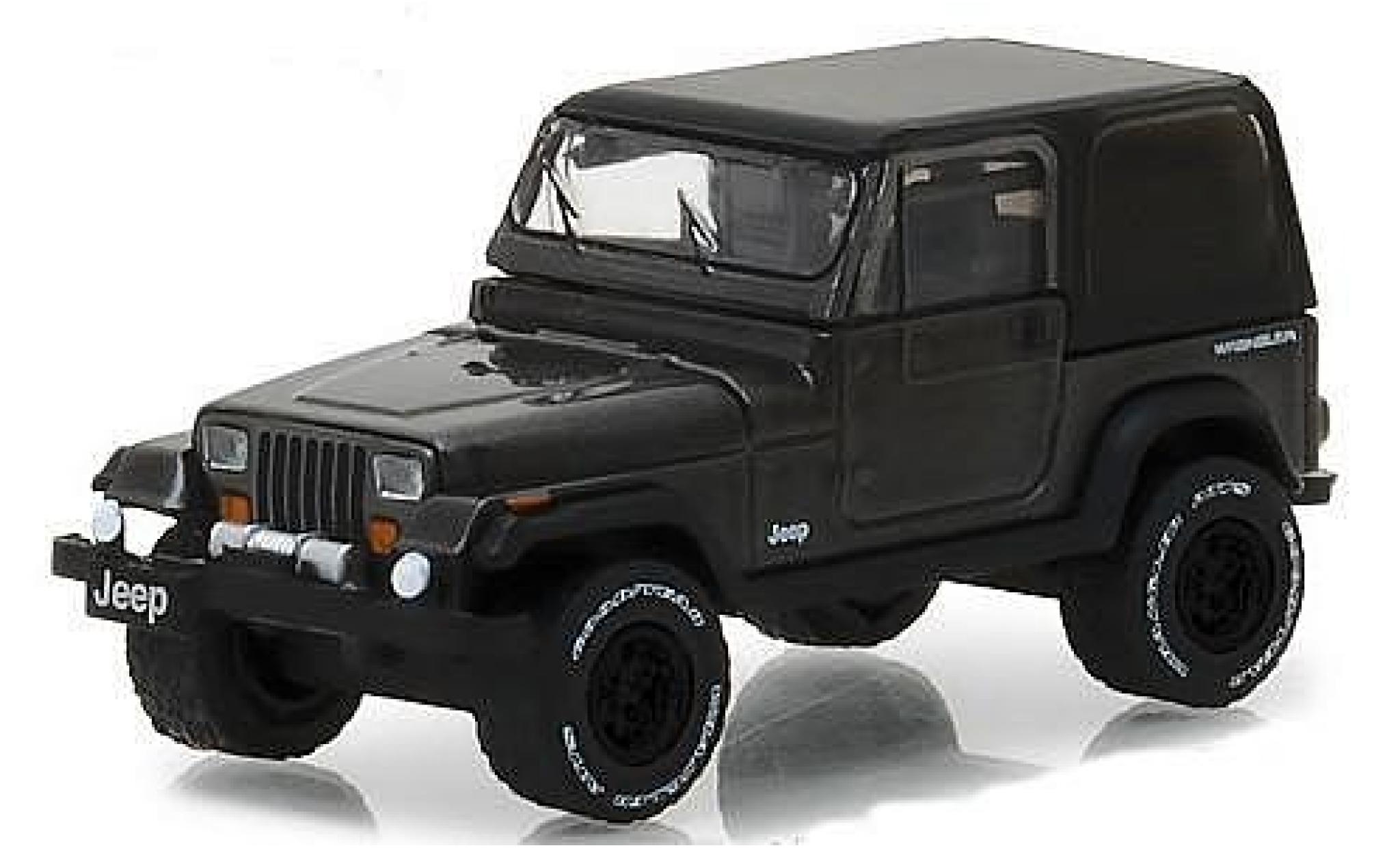 Jeep Wrangler 1/64 Greenlight metallic grijs 1990 modelauto