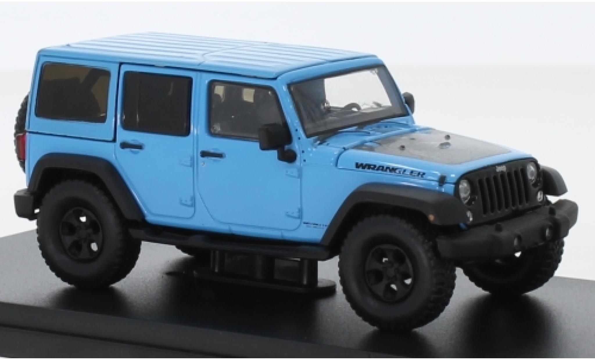 Jeep Wrangler 1/43 Greenlight Unlimited Big Bear blauw/Dekor 2017 modelauto