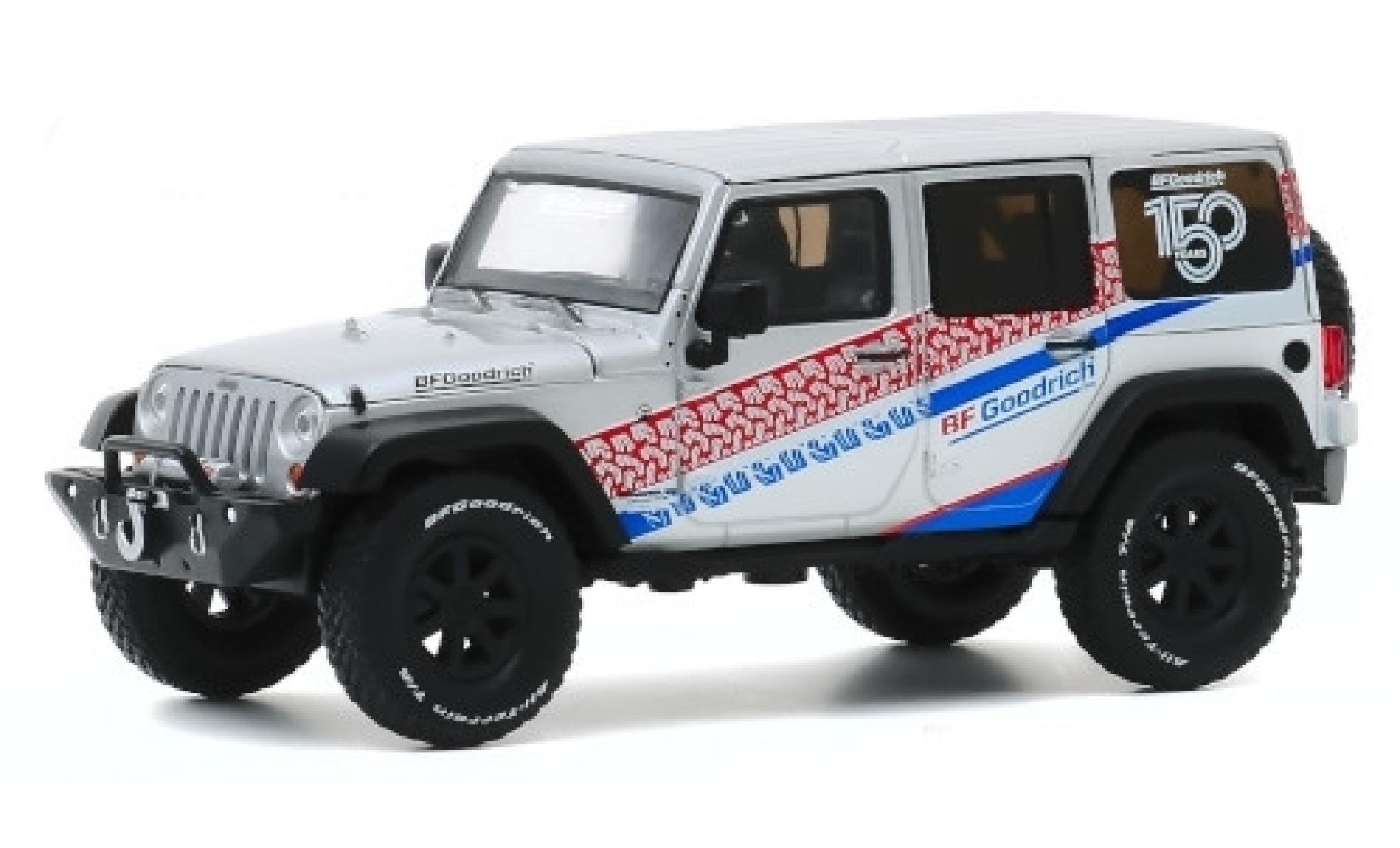 Jeep Wrangler 1/43 Greenlight Unlimited grijs/Dekor 150 Years BF Goodrich 2017 modelauto
