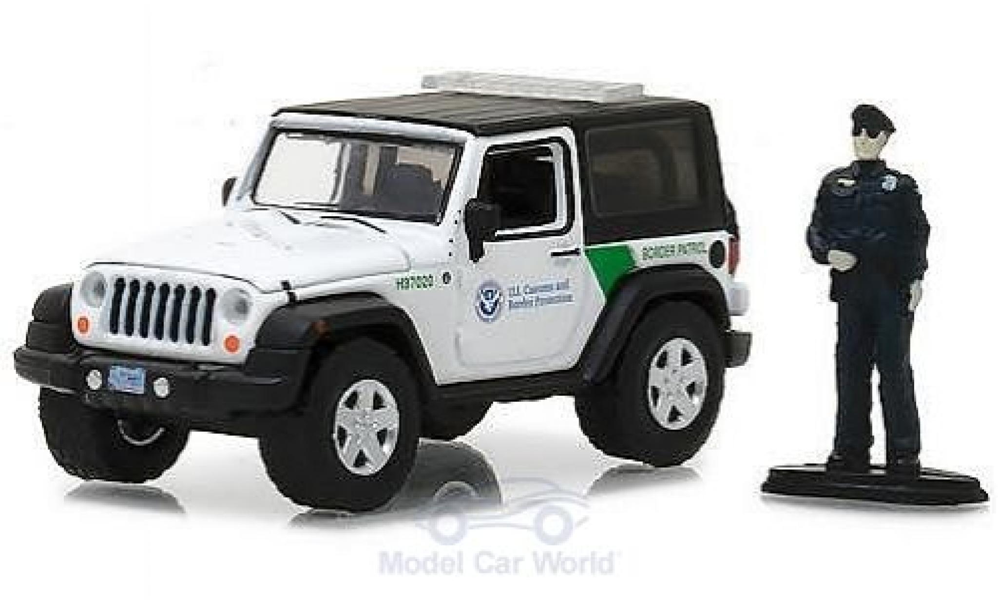 Jeep Wrangler 1/64 Greenlight US Customs & Border Proodection mit Figur modelauto
