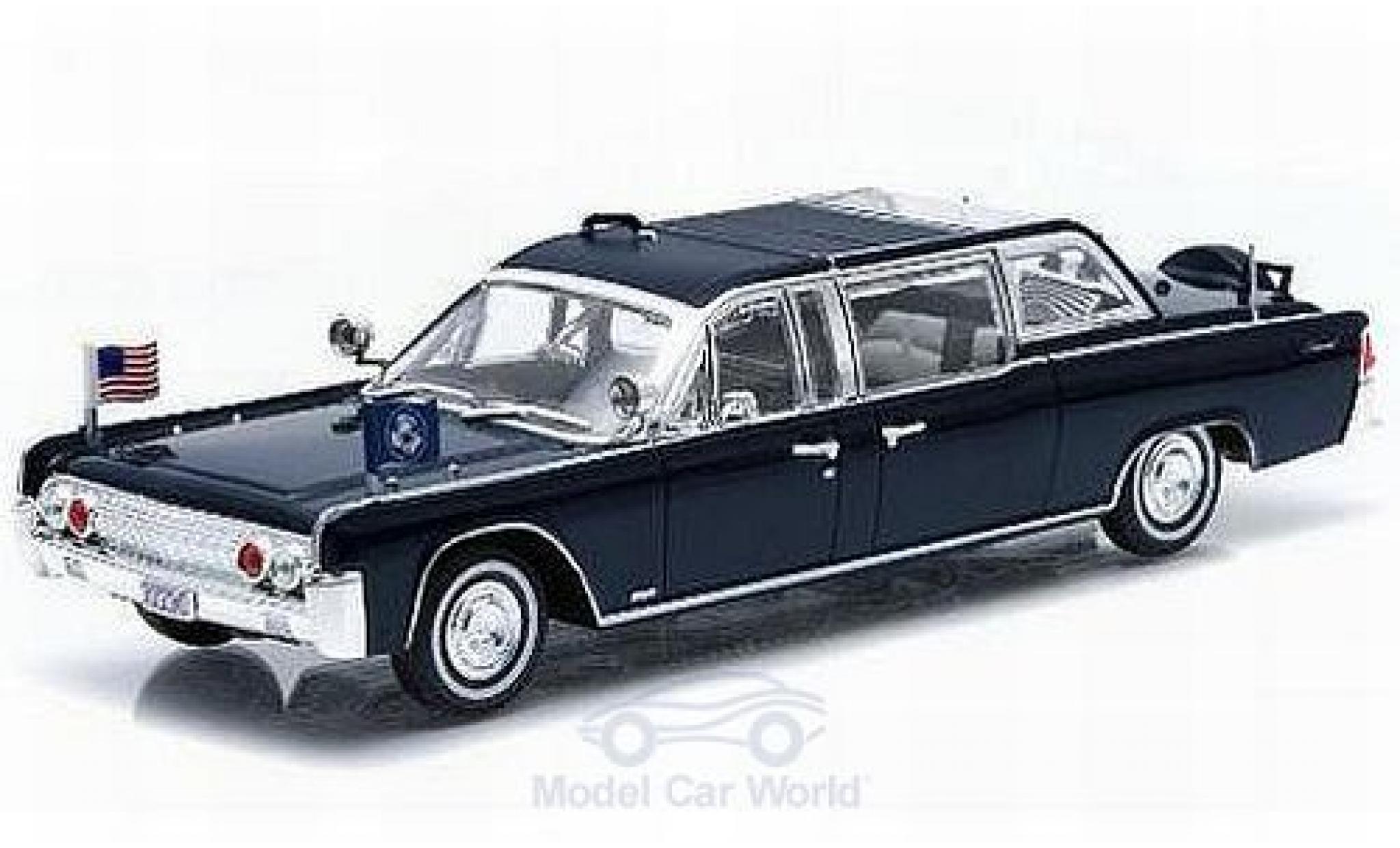 Lincoln Continental 1961 1/43 Greenlight SS-100-X metallic blauw John F. Kennedy 1961 modelauto