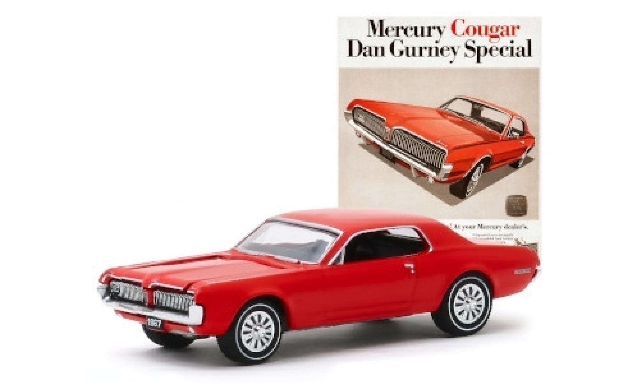 Mercury Cougar 1/64 Greenlight Dan Gurney Special rood 1967 modelauto