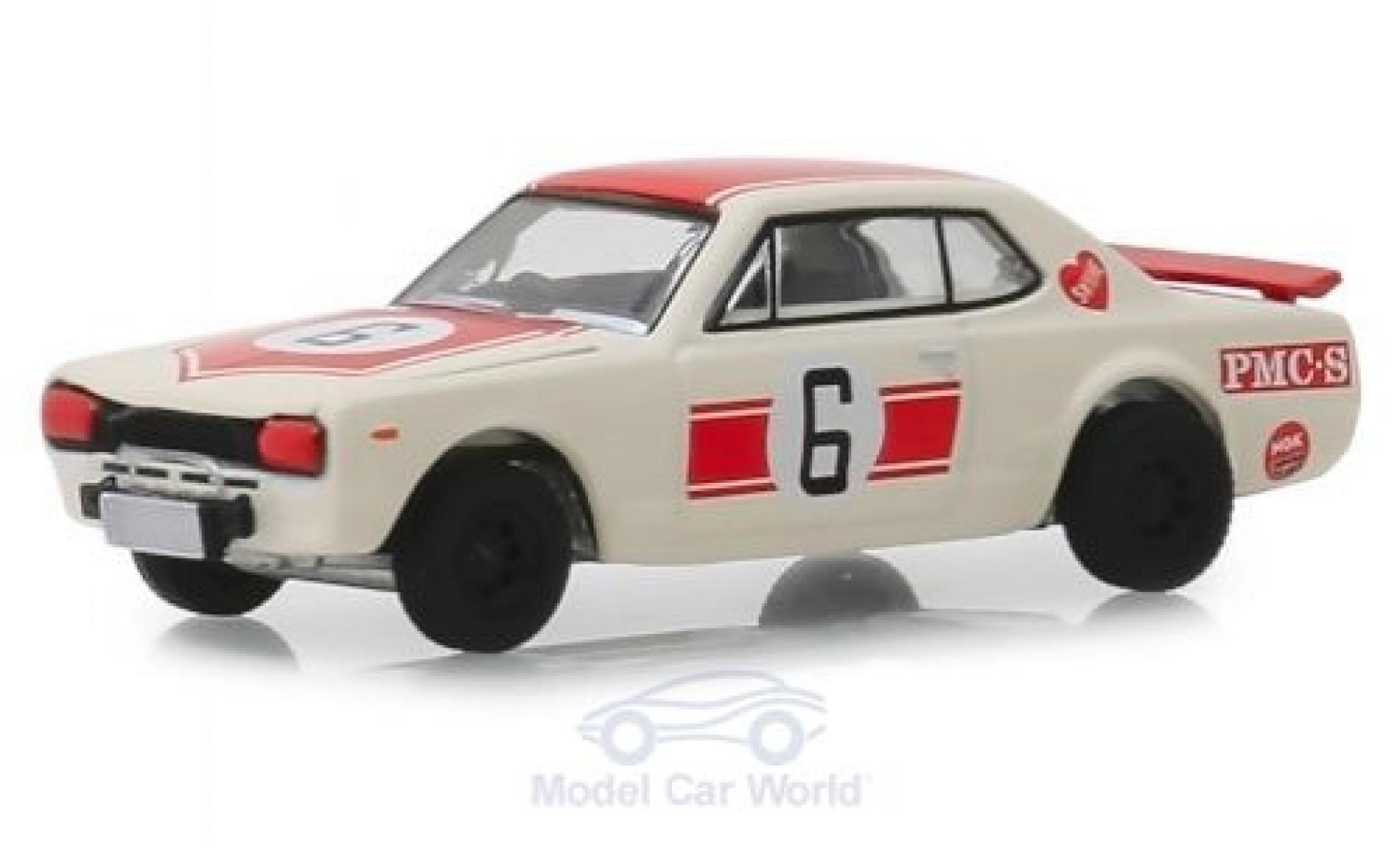 Nissan Skyline 1/64 Greenlight 2000 GT-R wit 1971 modelauto