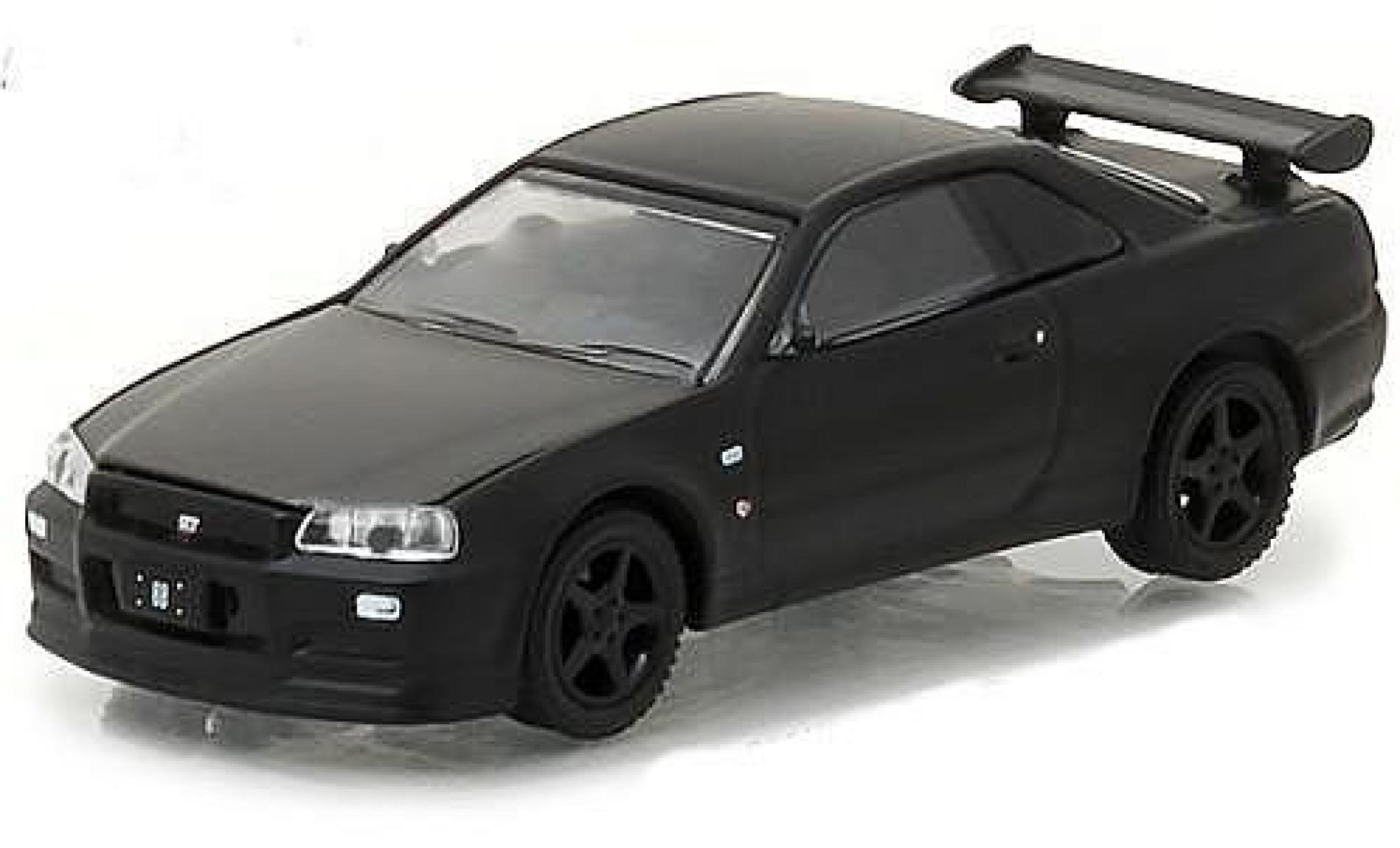Nissan Skyline 1/64 Greenlight GT-R (R34) matt-zwart 2000 modelauto