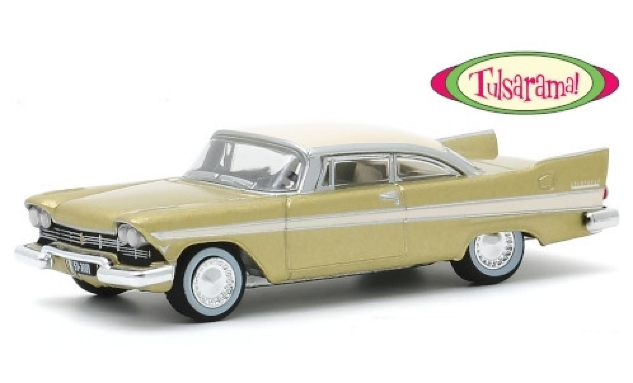 Plymouth Belvedere 1/64 Greenlight metallic beige/beige 1957 Tulsarama modelauto