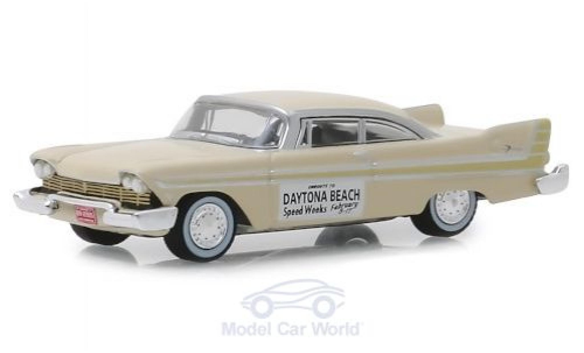 Plymouth Fury 1/64 Greenlight beige Daytona Beach Speed Weeks 1957 modelauto