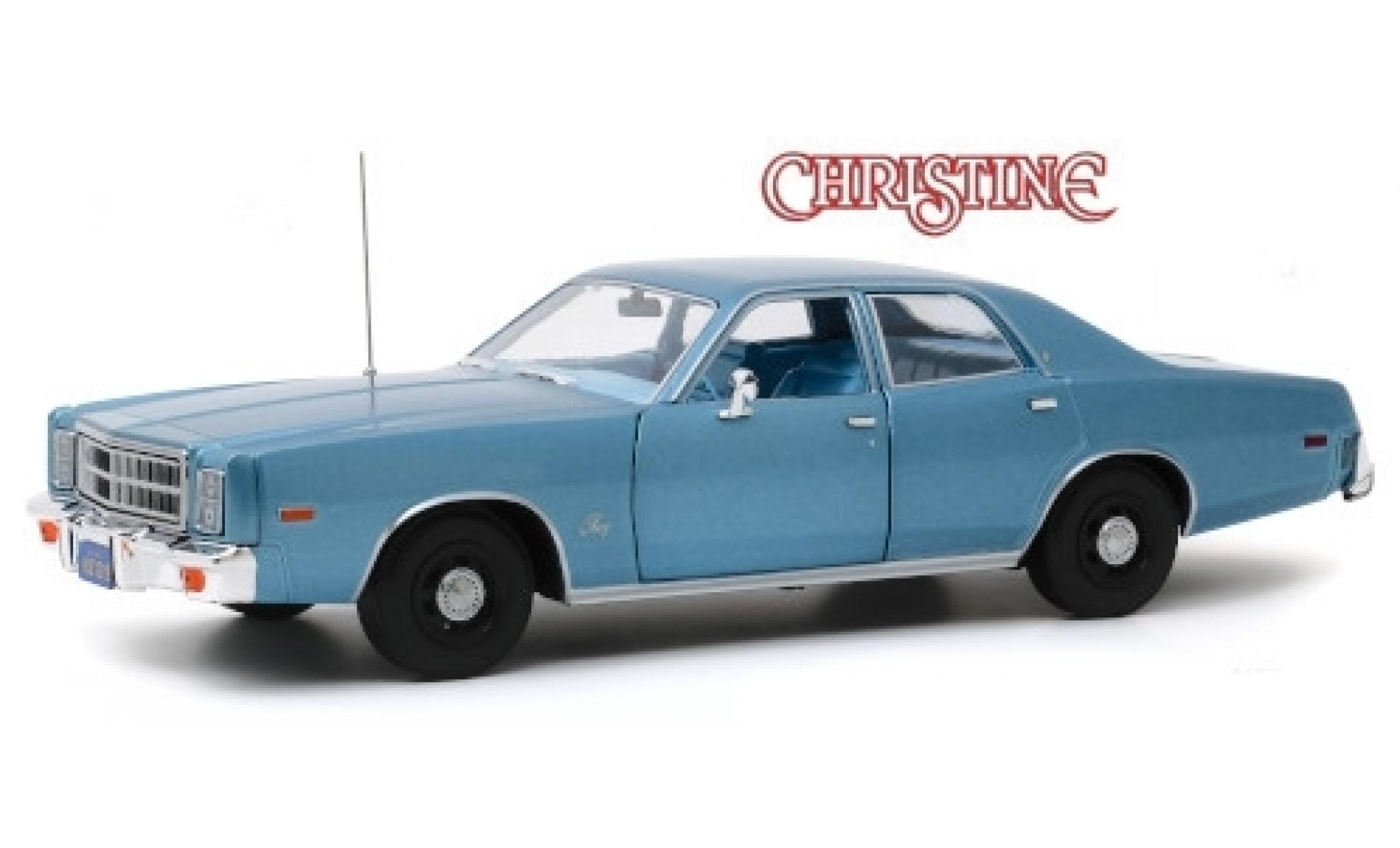 Plymouth Fury 1/18 Greenlight metallic blauw Christine 1977 Detective Rudolph Junkins modelauto