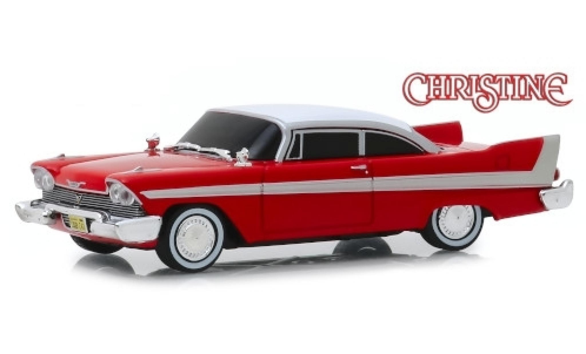 Plymouth Fury 1/43 Greenlight rood/wit Christine 1958 Evil Version (get&ouml;nte Scheiben) modelauto