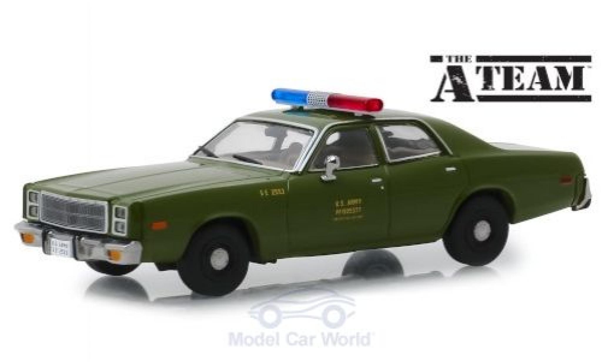 Plymouth Fury 1/43 Greenlight U.S. Army 1977 The A-Team modelauto