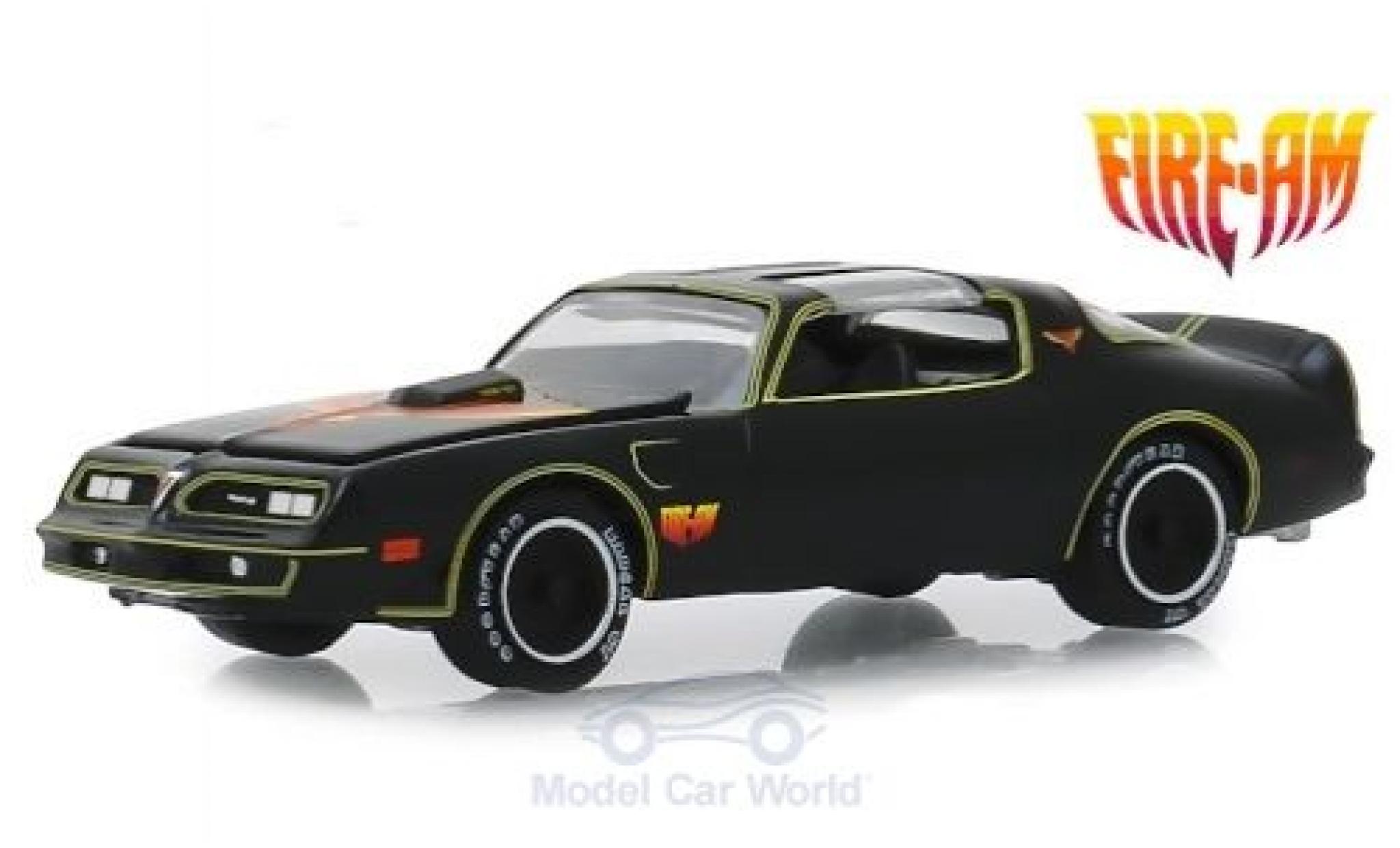 Pontiac Firebird 1/64 Greenlight T/A Fire AM by VSE zwart/Dekor 1977 modelauto
