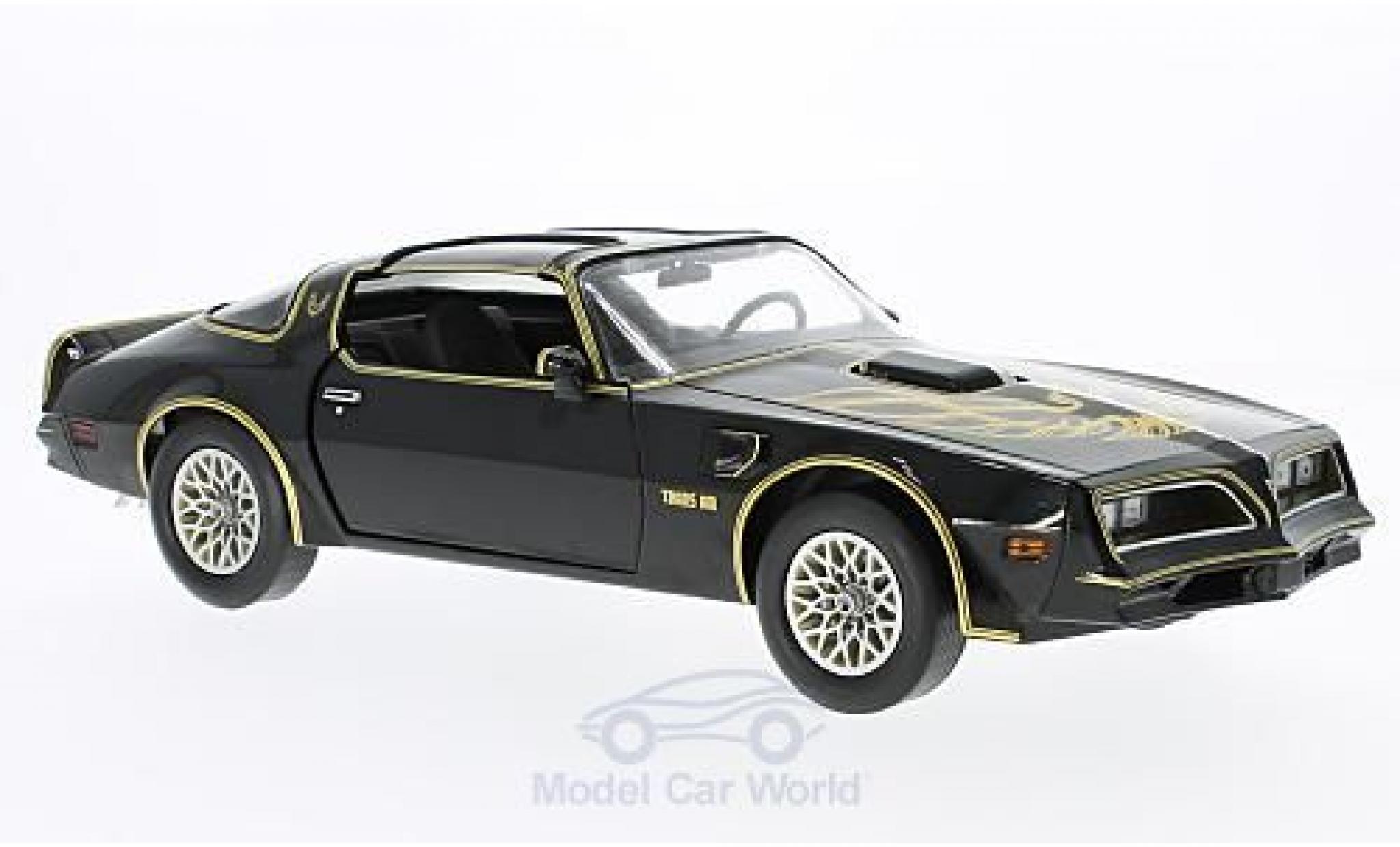 Pontiac Firebird 1/18 Greenlight Trans Am zwart/gold Smokey and the Bandit I 1977 modelauto