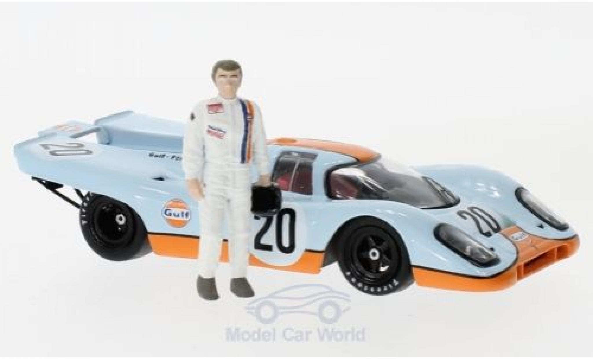 Porsche 917 1/43 Greenlight K No.20 Gulf mit Figur S.McQueen modelauto