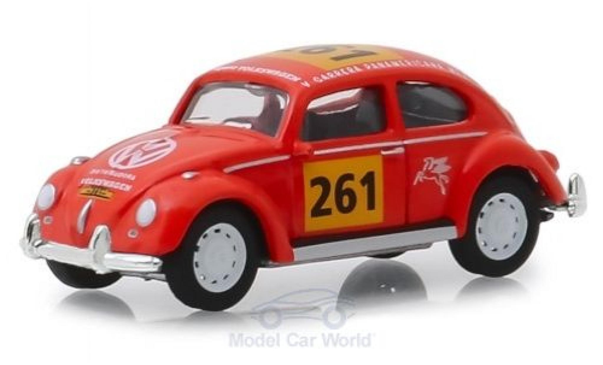 Volkswagen Beetle 1/64 Greenlight oranje No.261 La Carrera Panamericana 1954 modelauto