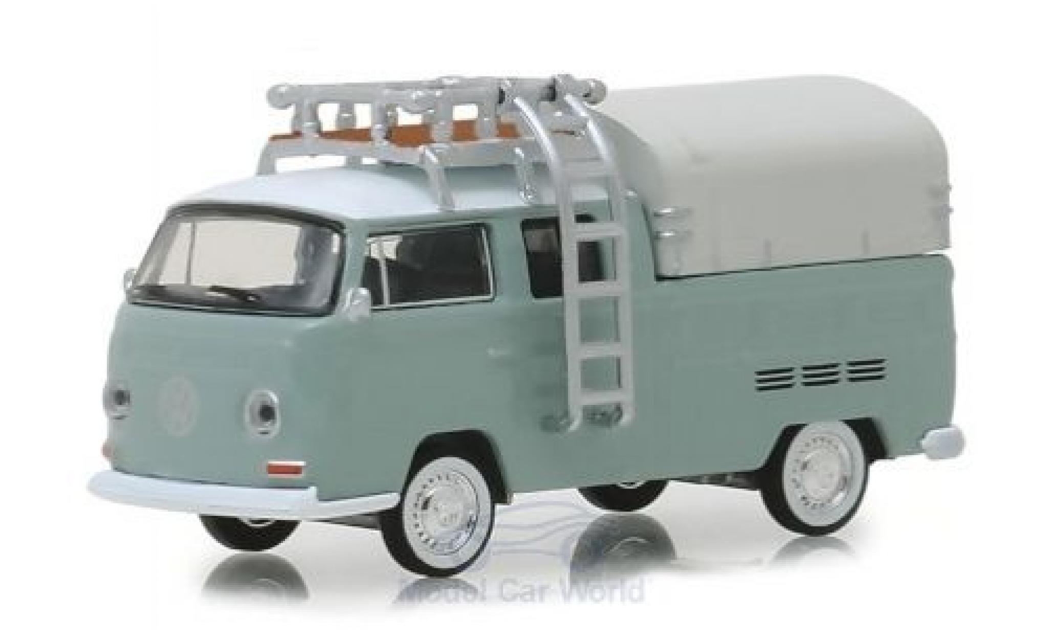 Volkswagen T2 1/64 Greenlight DoKa grijs/wit 1974 modelauto