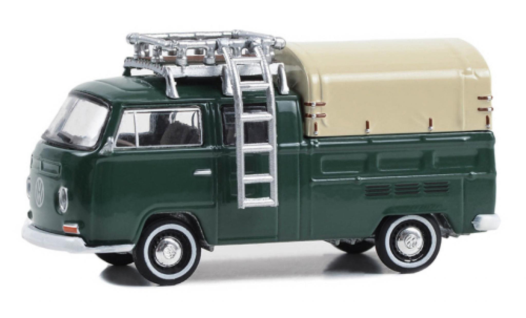 Volkswagen T2 1/64 Greenlight Doppelkabine groen 1969 1:64 modelauto