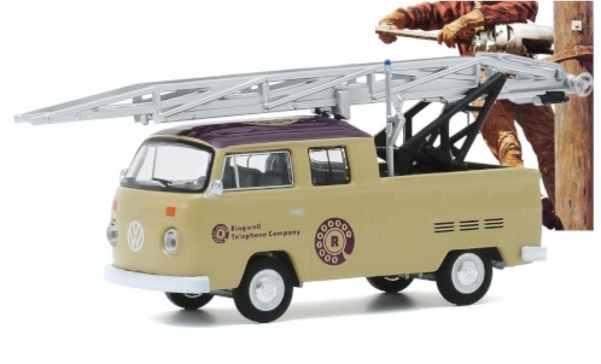 Volkswagen T2 1/64 Greenlight Double Cab Ladder Truck Ringwell Telephone Company 1972 modelauto