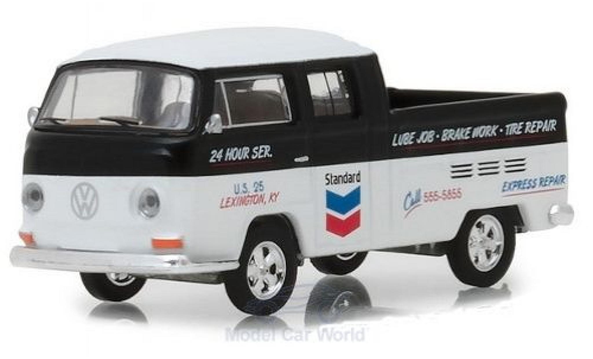 Volkswagen T2 B 1/64 Greenlight Type 2 Double Cab zwart/wit Standard 1968 modelauto