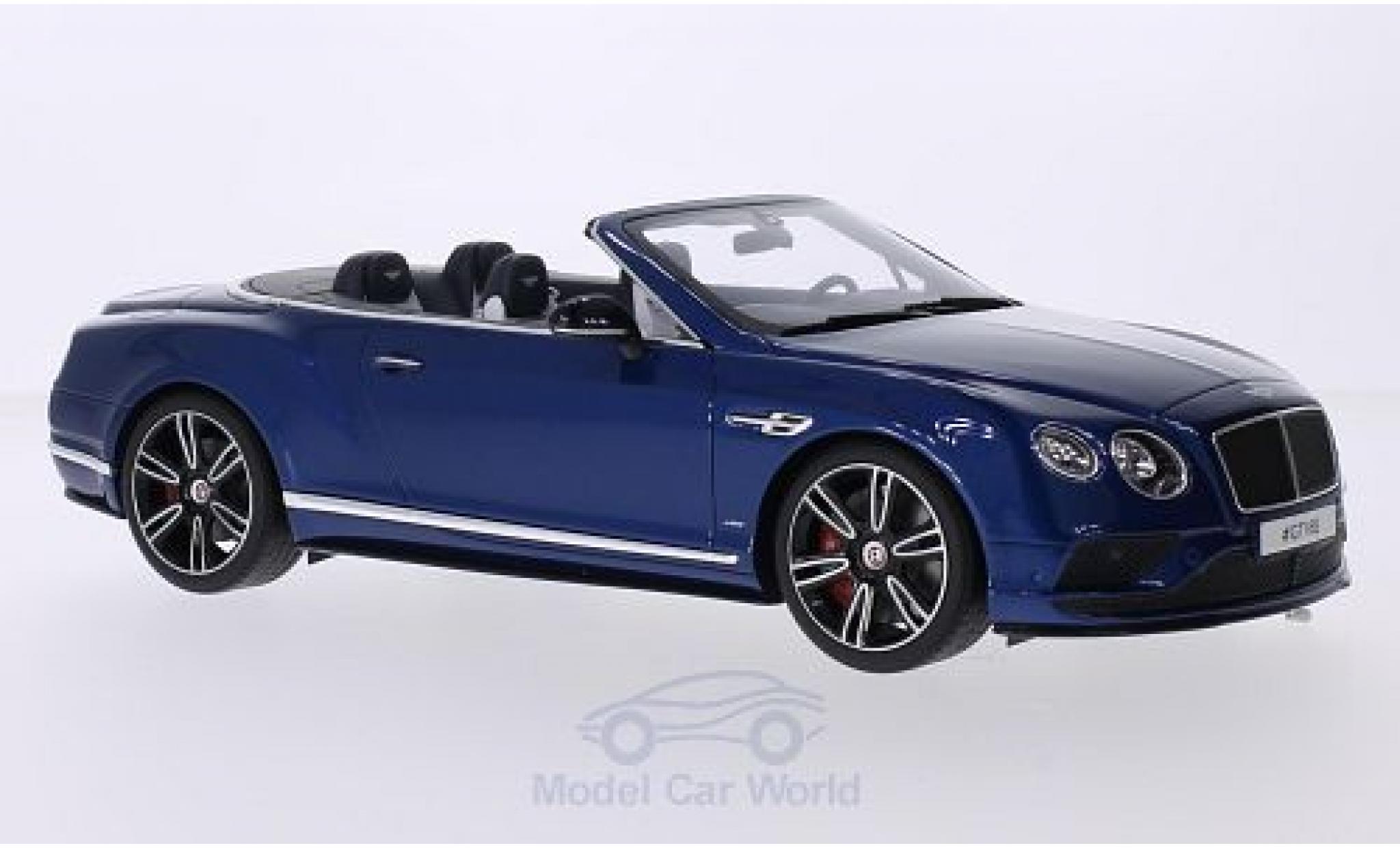 Bentley Continental T 1/18 GT Spirit GT V8 S Cabriolet metallic blauw modelauto