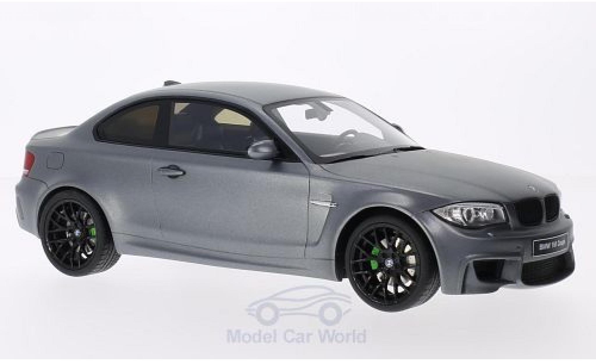 Bmw 1M 1/18 GT Spirit (E82) matt-grijs 2011 T&uuml;ren und Hauben geschlossen modelauto