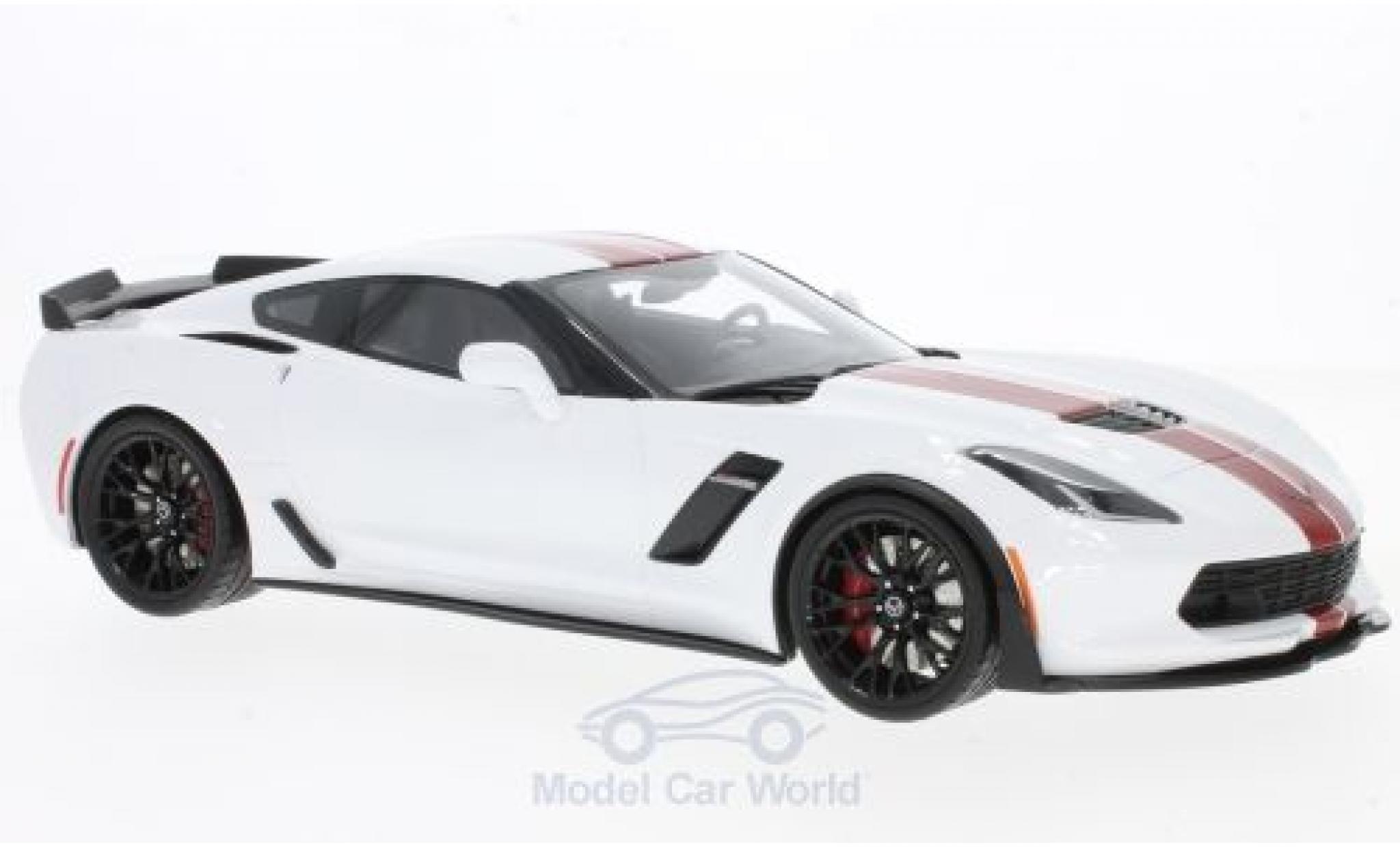 Chevrolet Corvette 1/18 GT Spirit C7 Z06 wit/rood 2017 modelauto