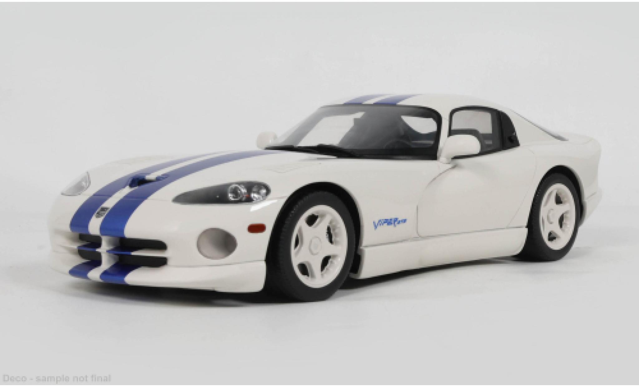 Dodge Viper 1/18 GT Spirit GTS wit/blauw 1996 1:18 modelauto