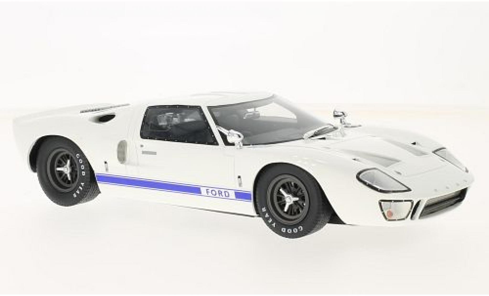Ford GT40 1/18 GT Spirit GT 40 Mk I wit/blauw RHD sans Vitrine modelauto