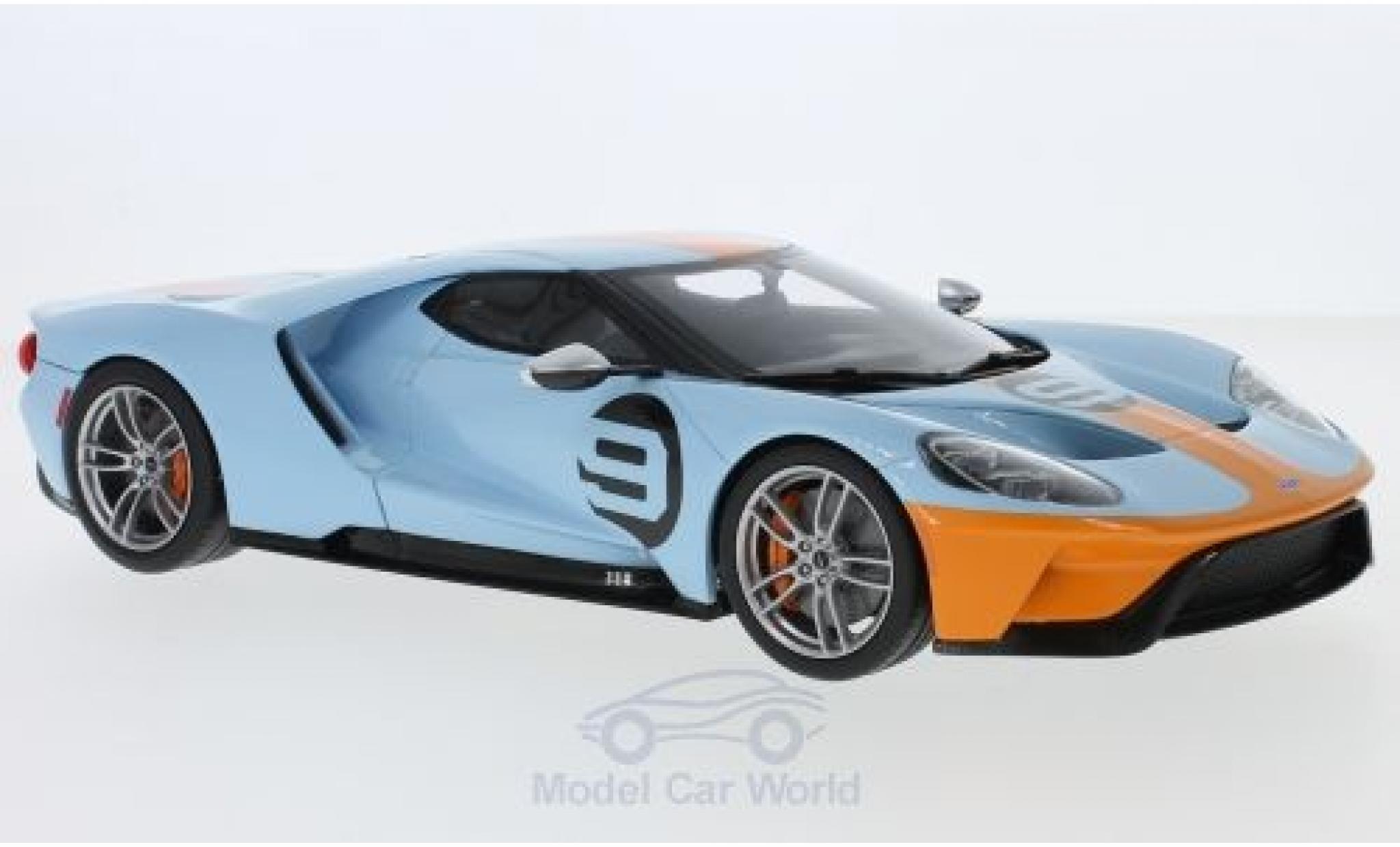 Ford GT 1/18 GT Spirit blauw/oranje 2019 modelauto
