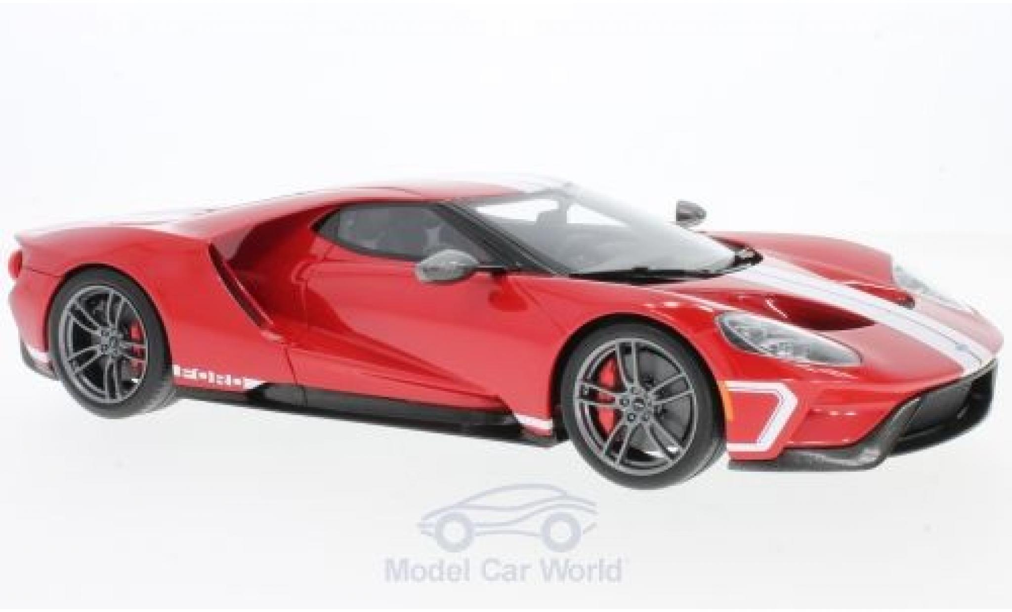 Ford GT 1/18 GT Spirit rood/wit 2017 Heritage Edition modelauto