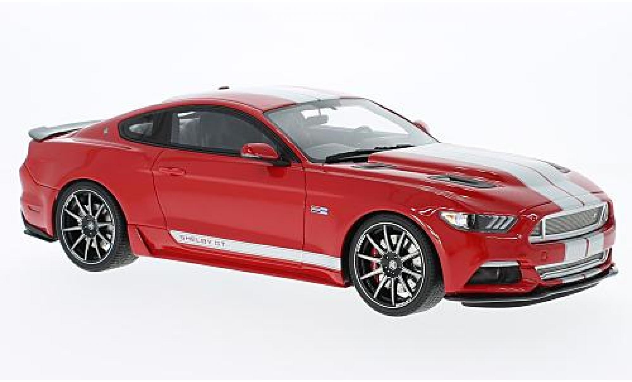 Ford Mustang 1/18 GT Spirit Shelby GT rood/grijs modelauto