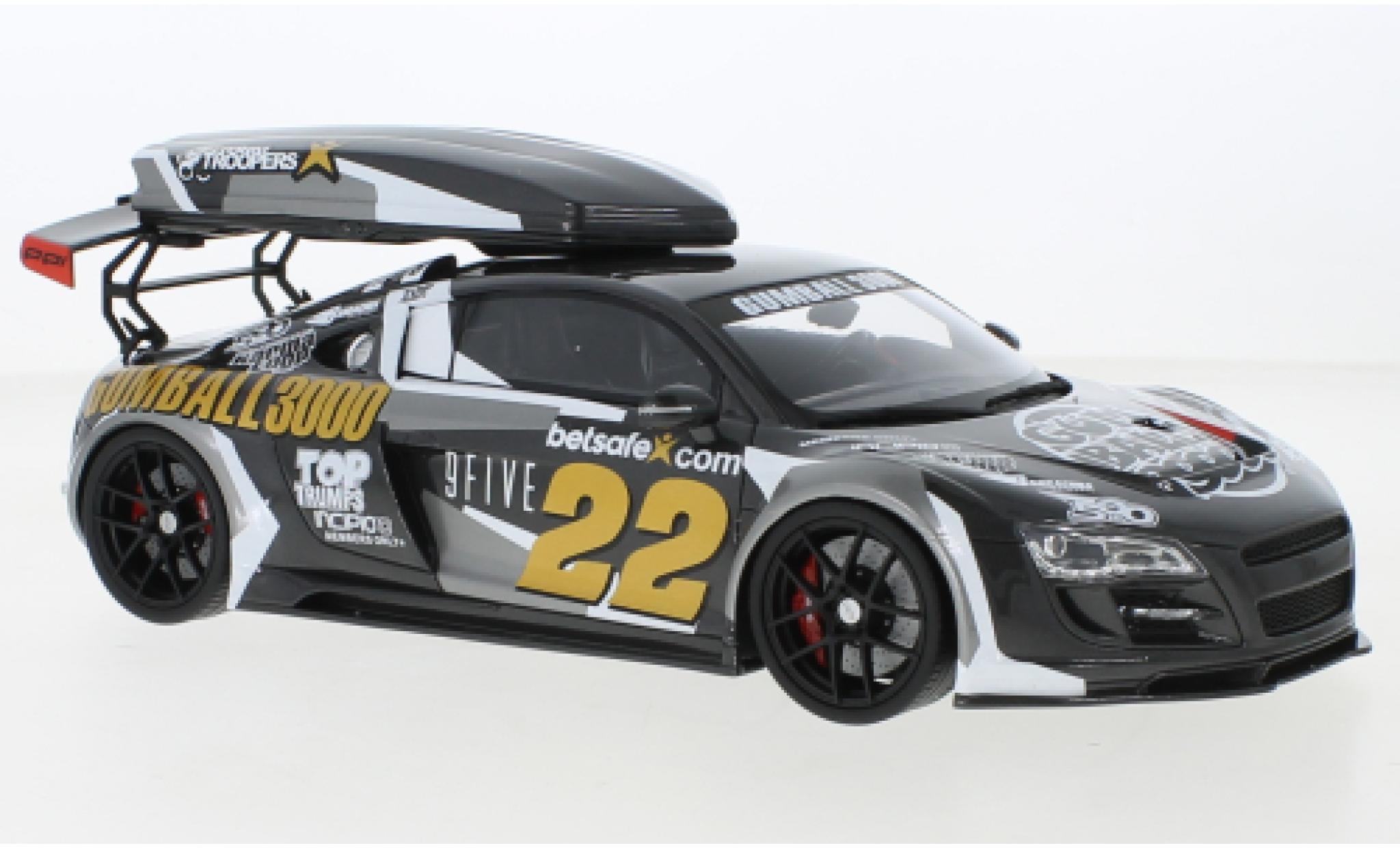 Audi R8 1/18 GT Spirit Gumball zwart/Dekor modelauto