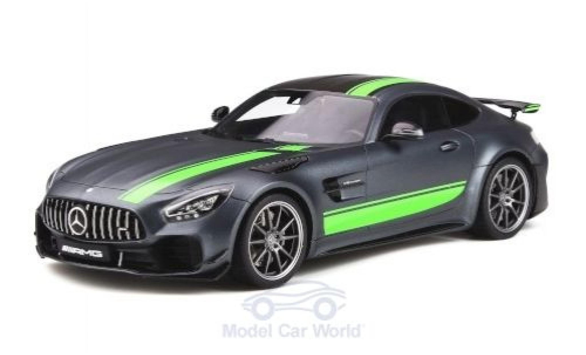 Mercedes AMG GT 1/18 GT Spirit -R Pro matt-grijs/groen 2019 modelauto