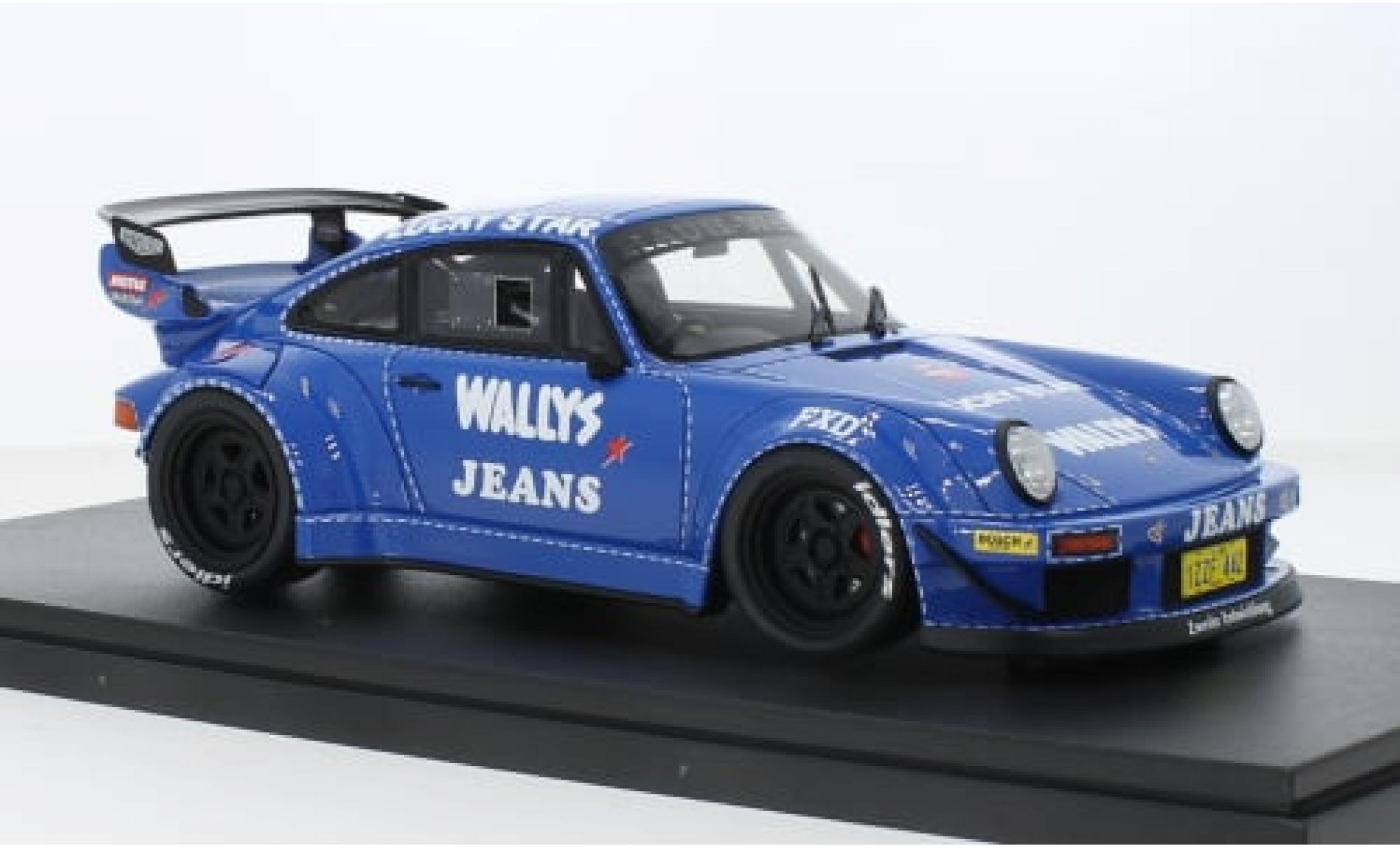 Porsche 964 RWB 1/18 GT Spirit 911  blauw Osho 1:18 modelauto