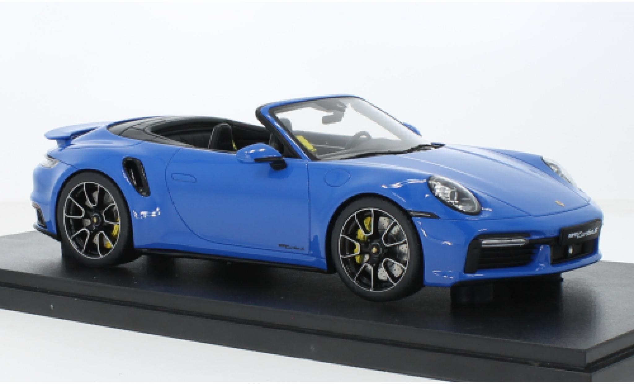 Porsche 992 Turbo s 1/18 GT Spirit 911  Turbo S Cabriolet blauw 2020 1:18 modelauto