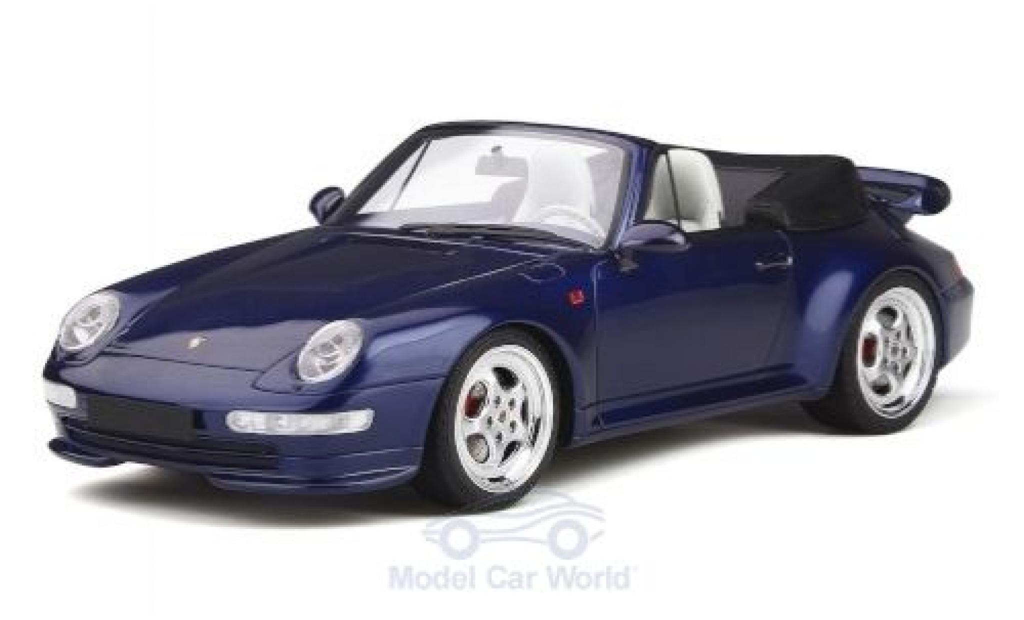 Porsche 993 Turbo 1/18 GT Spirit 911 () Turbo Cabriolet metallic blauw modelauto