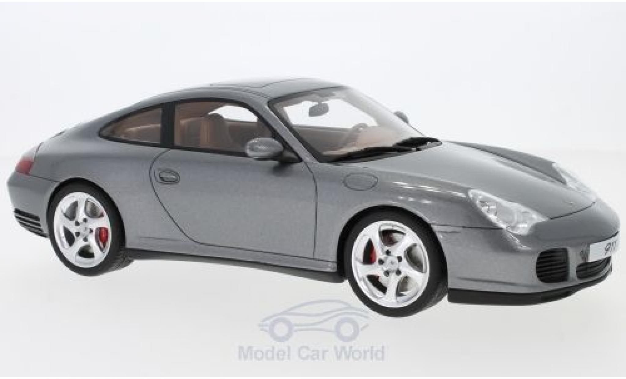 Porsche 996 4S 1/18 GT Spirit 911 () Carrera 4S metallic grijs 2002 modelauto