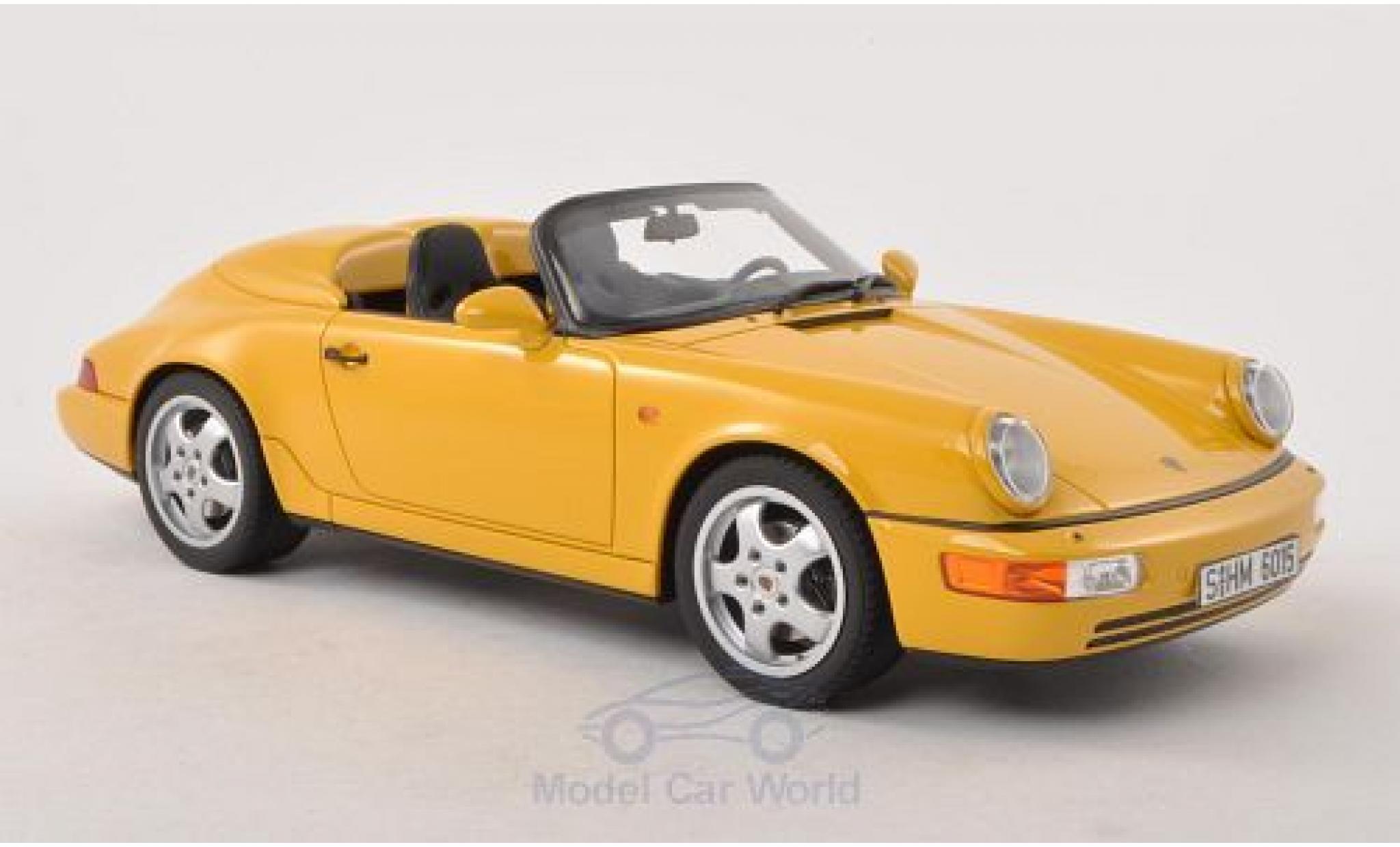 Porsche 993 Speedster 1/18 GT Spirit 911 Speedster (964) geel 1 T&uuml;ren und Hauben geschlossen modelauto