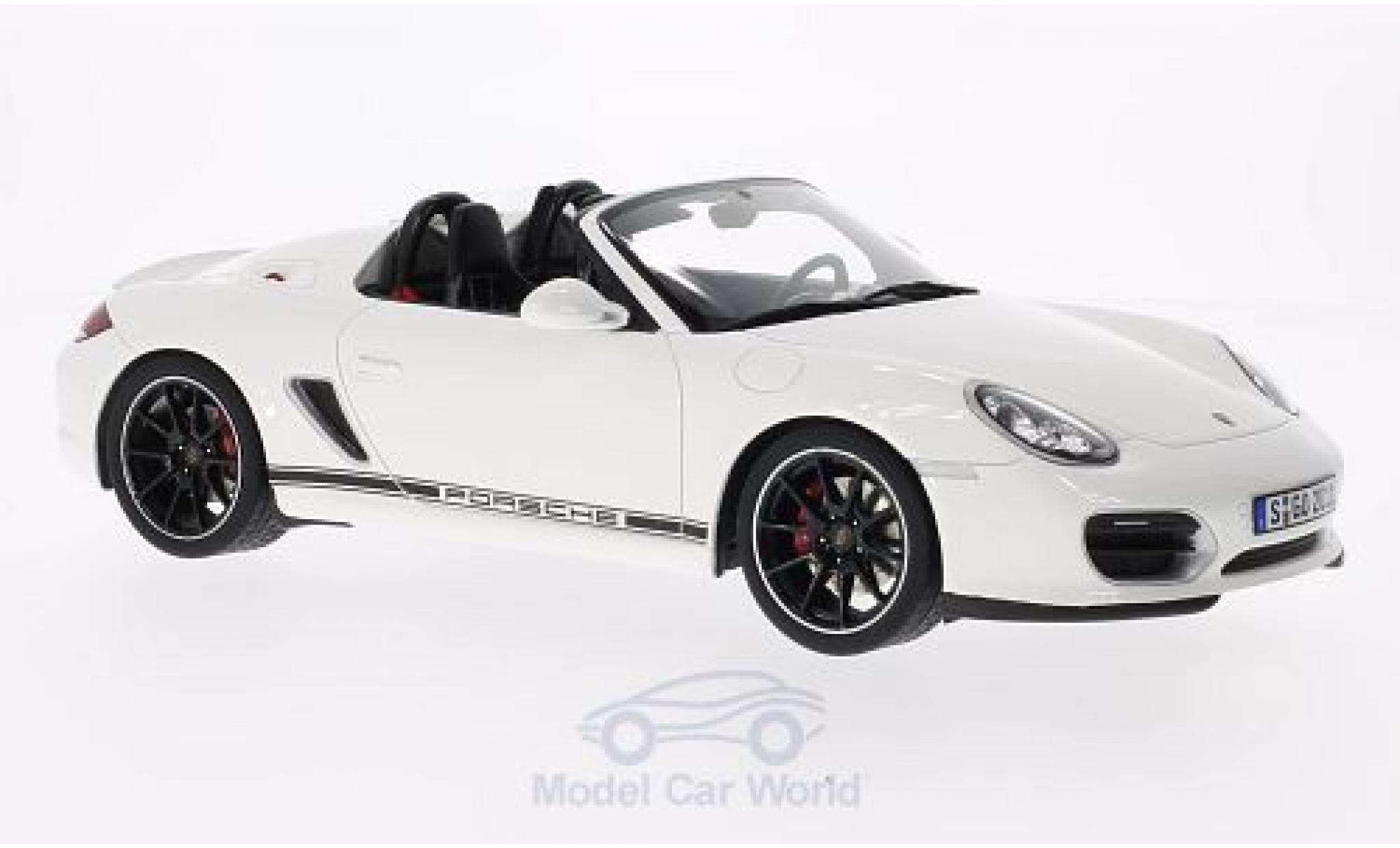 Porsche Boxster 1/18 GT Spirit Spyder wit T&uuml;ren und Hauben geschlossen ohne Vitrine modelauto