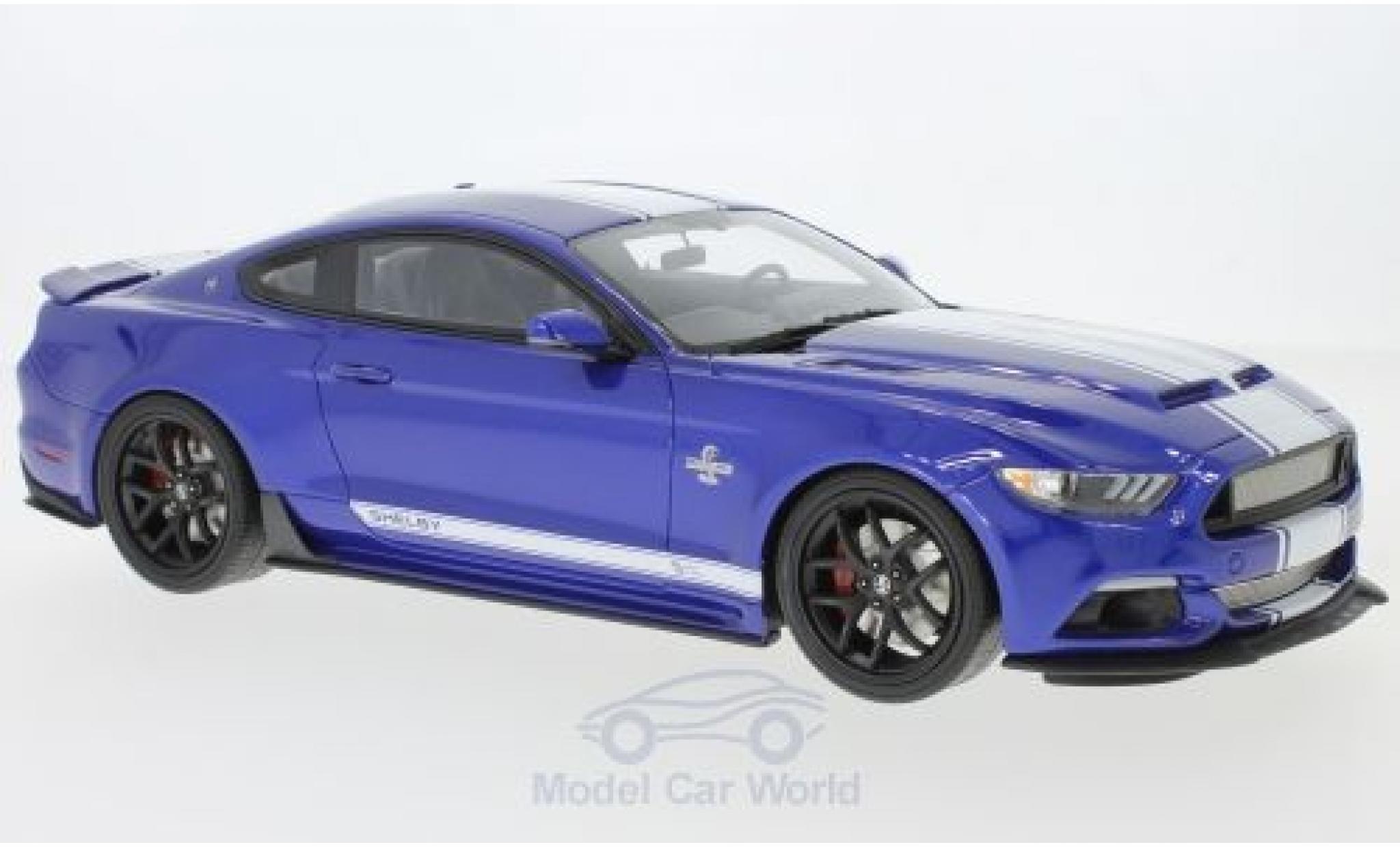 Shelby Mustang 1/18 GT Spirit Super Snake blauw/wit 2017 modelauto