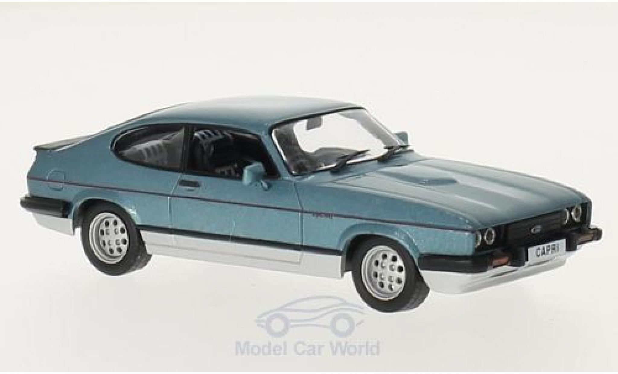Ford Capri 1/43 GTI Collection MKIII 2.8 Injection metallic blauw/grijs 1982 modelauto
