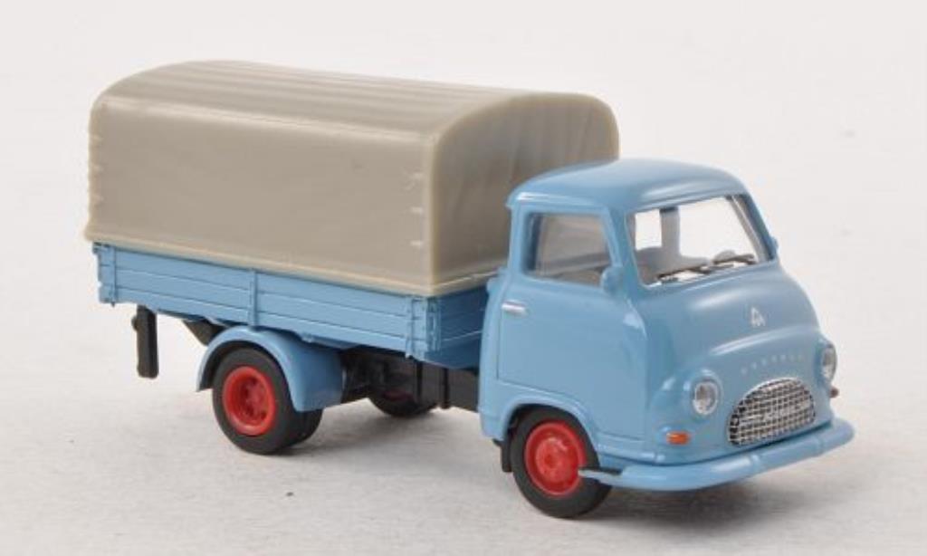 Hanomag Kurier 1/87 Schuco Pritsche grijs-blauw PP-LKW modelauto