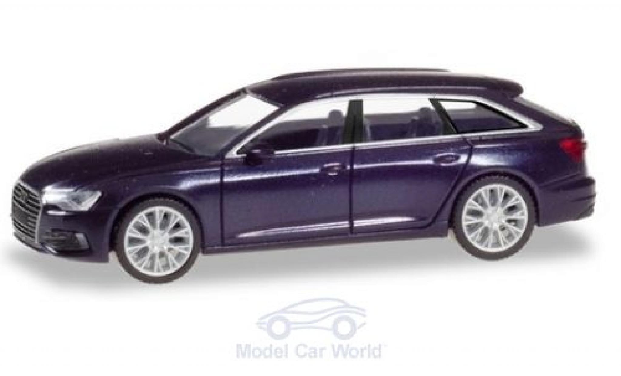 Audi A6 1/87 Herpa Avant metallic blauw modelauto
