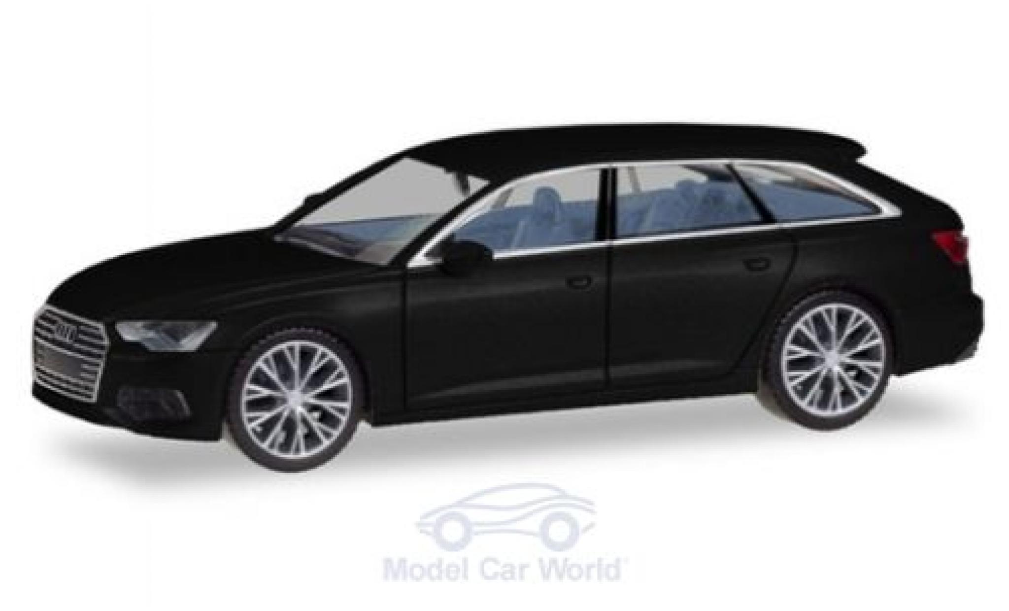 Audi A6 1/87 Herpa Avant zwart mit zweifarbigen Felgen modelauto