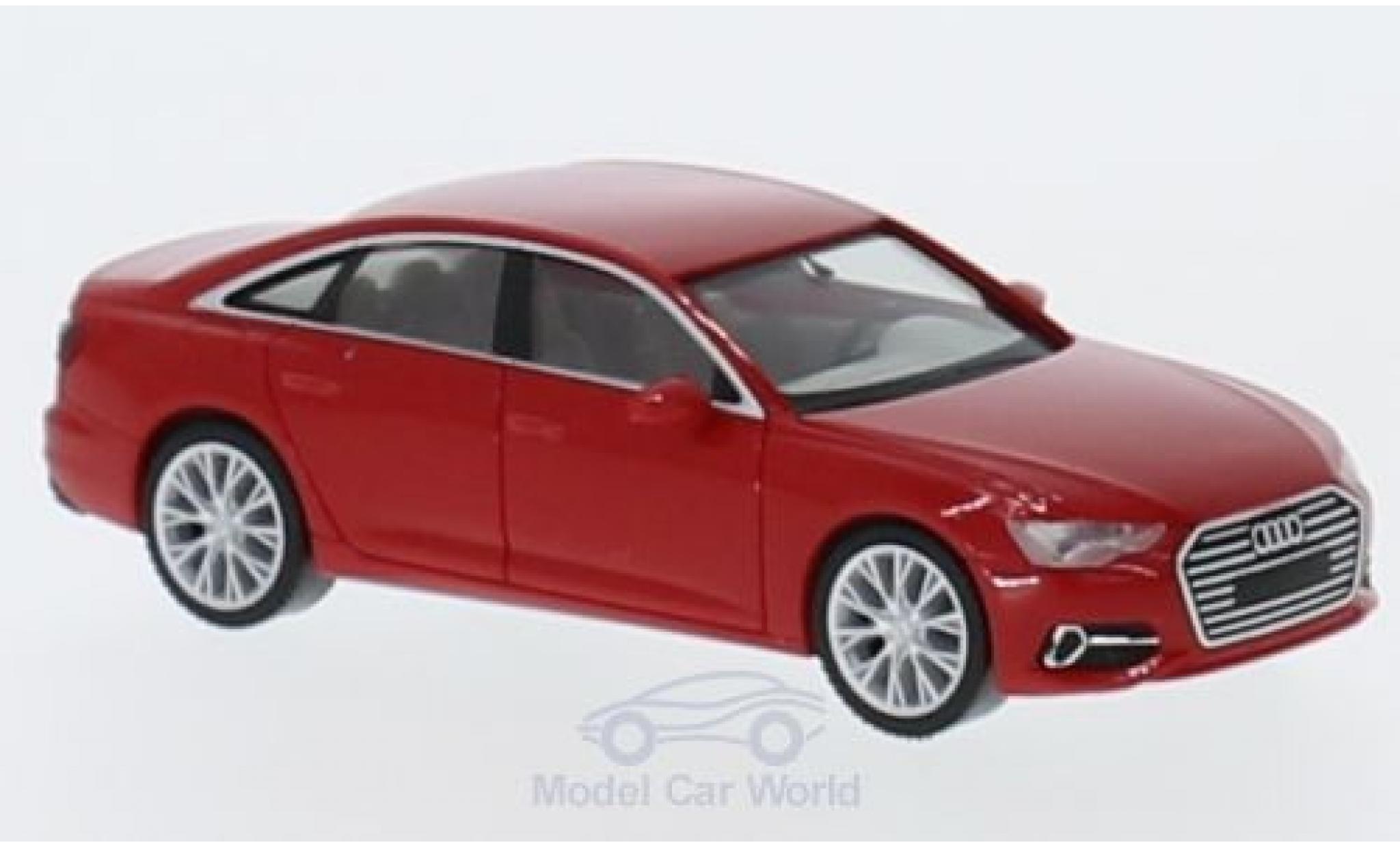 Audi A6 1/87 Herpa Sedan rood modelauto