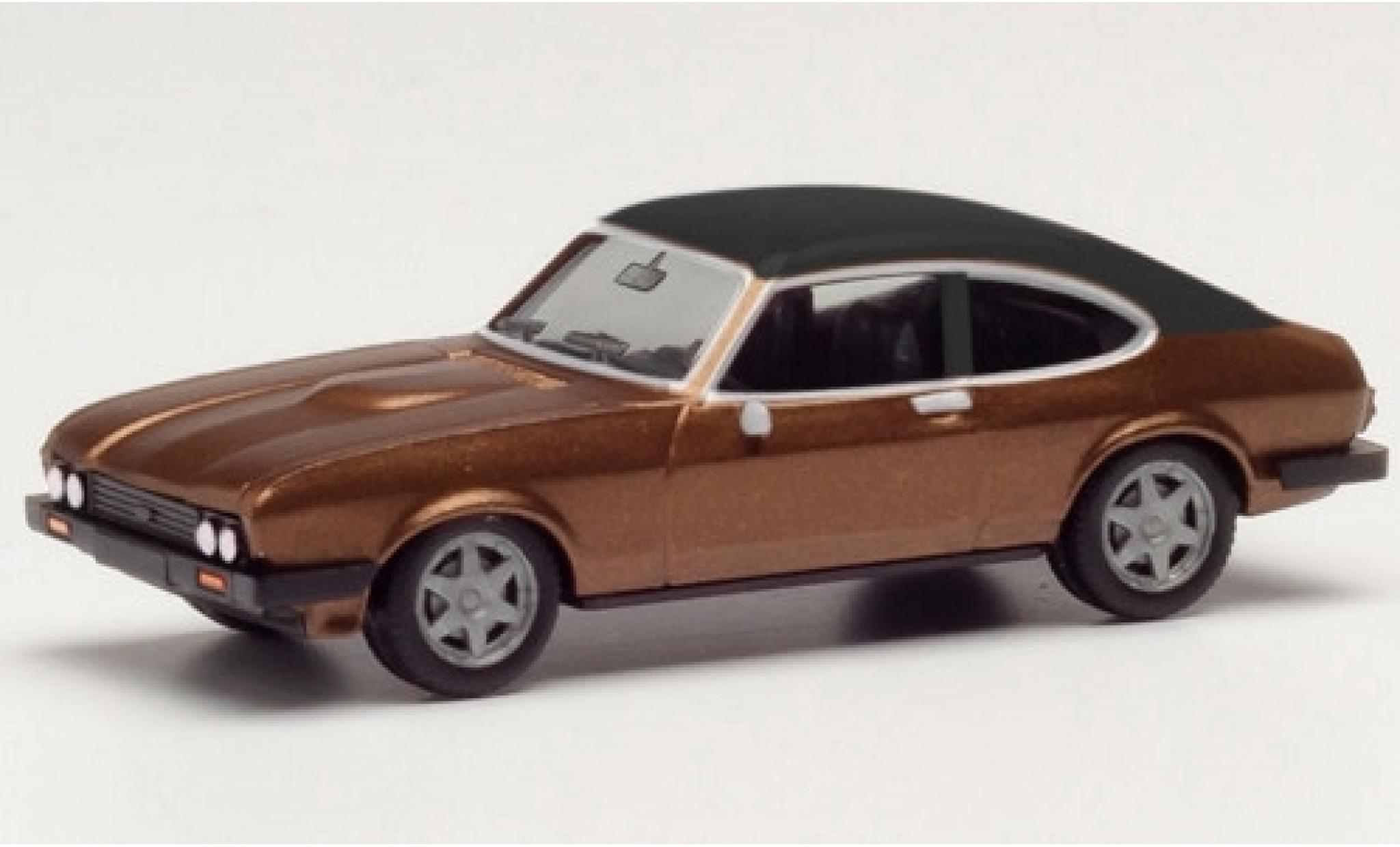 Ford Capri 1/87 Herpa MK II metallic bruin/matt-zwart modelauto
