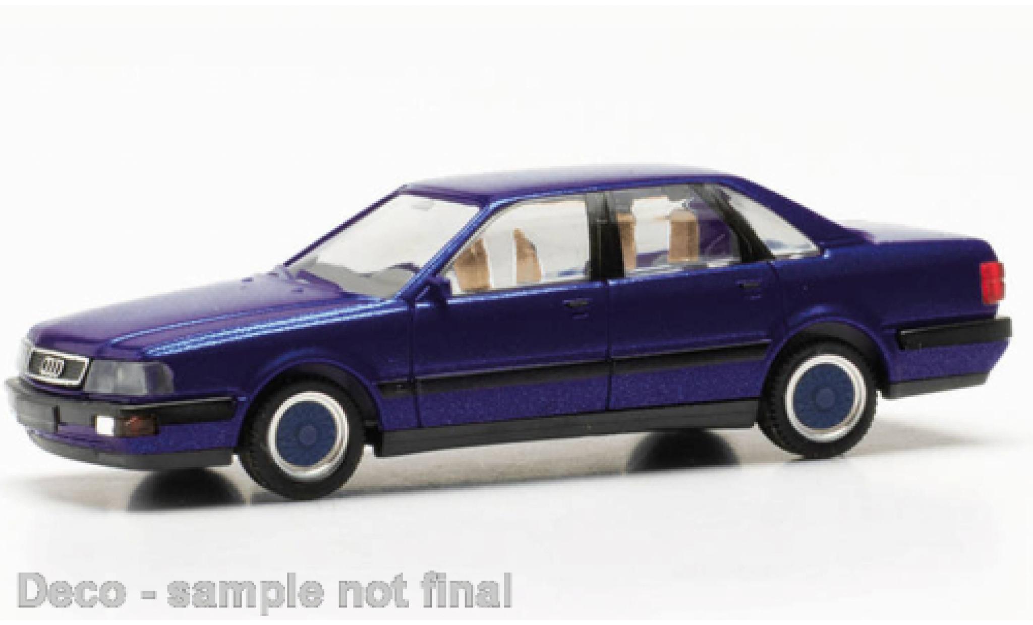 Audi V8 1/87 Herpa metallic blauw modelauto