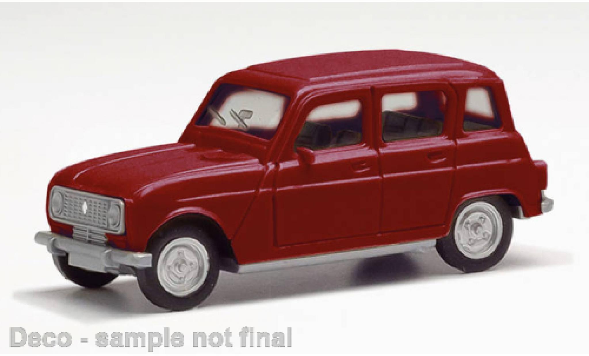 Renault 4 1/87 Herpa rood fonc&eacute; modelauto