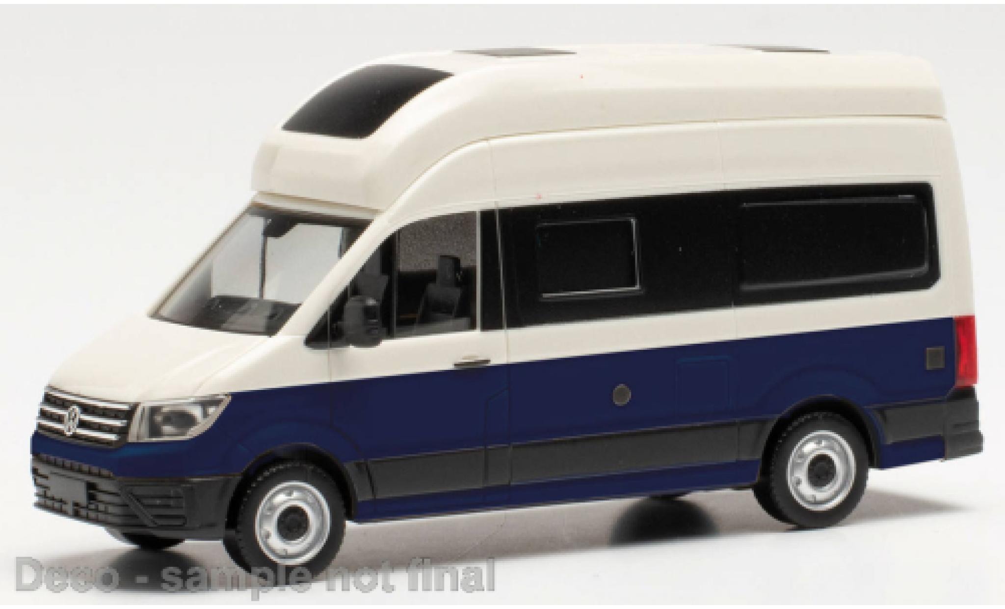 Volkswagen Crafter 1/87 Herpa Grand California wit/blauw fonc&eacute; modelauto