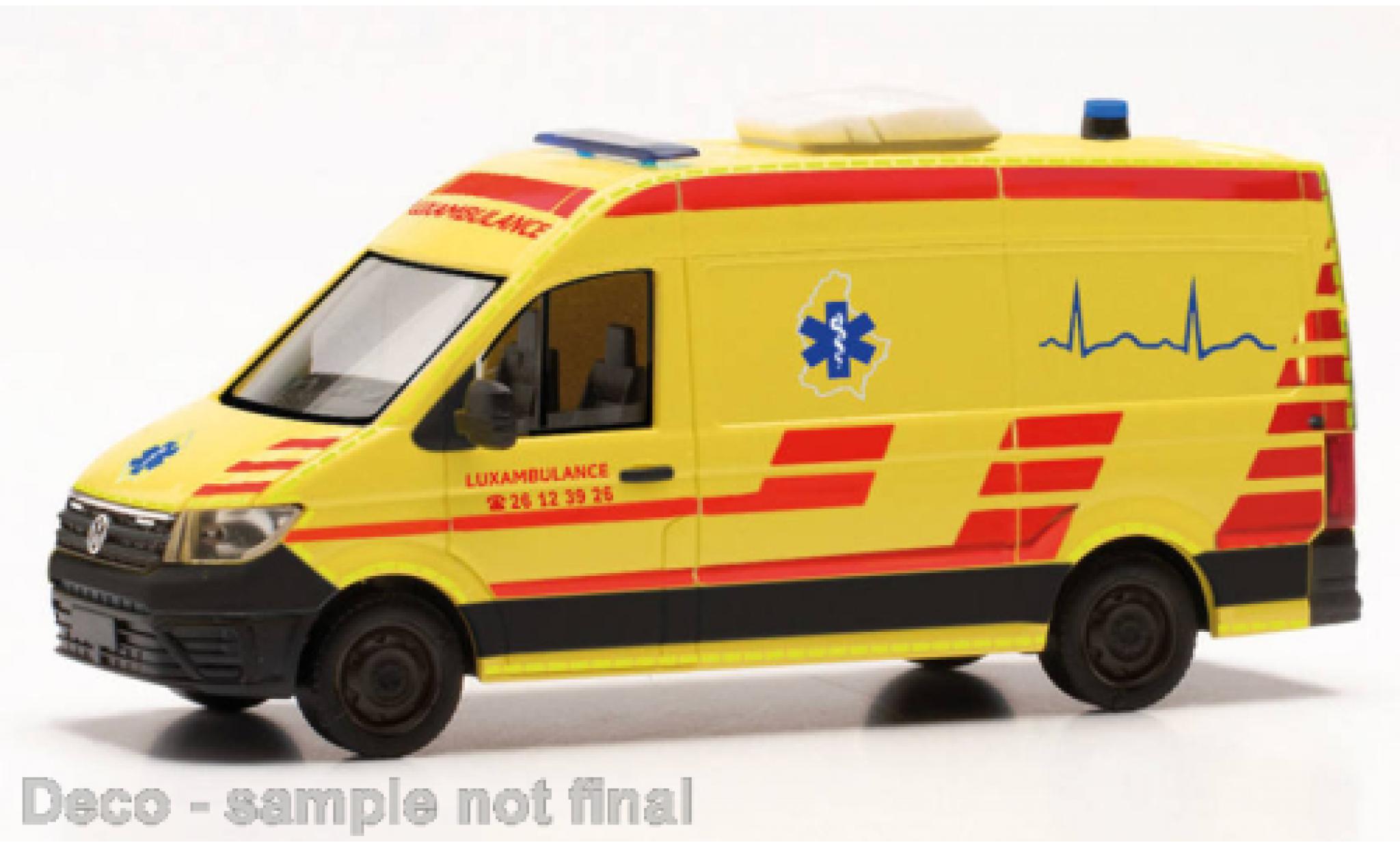 Volkswagen Crafter 1/87 Herpa RTW Luxambulance (L) modelauto