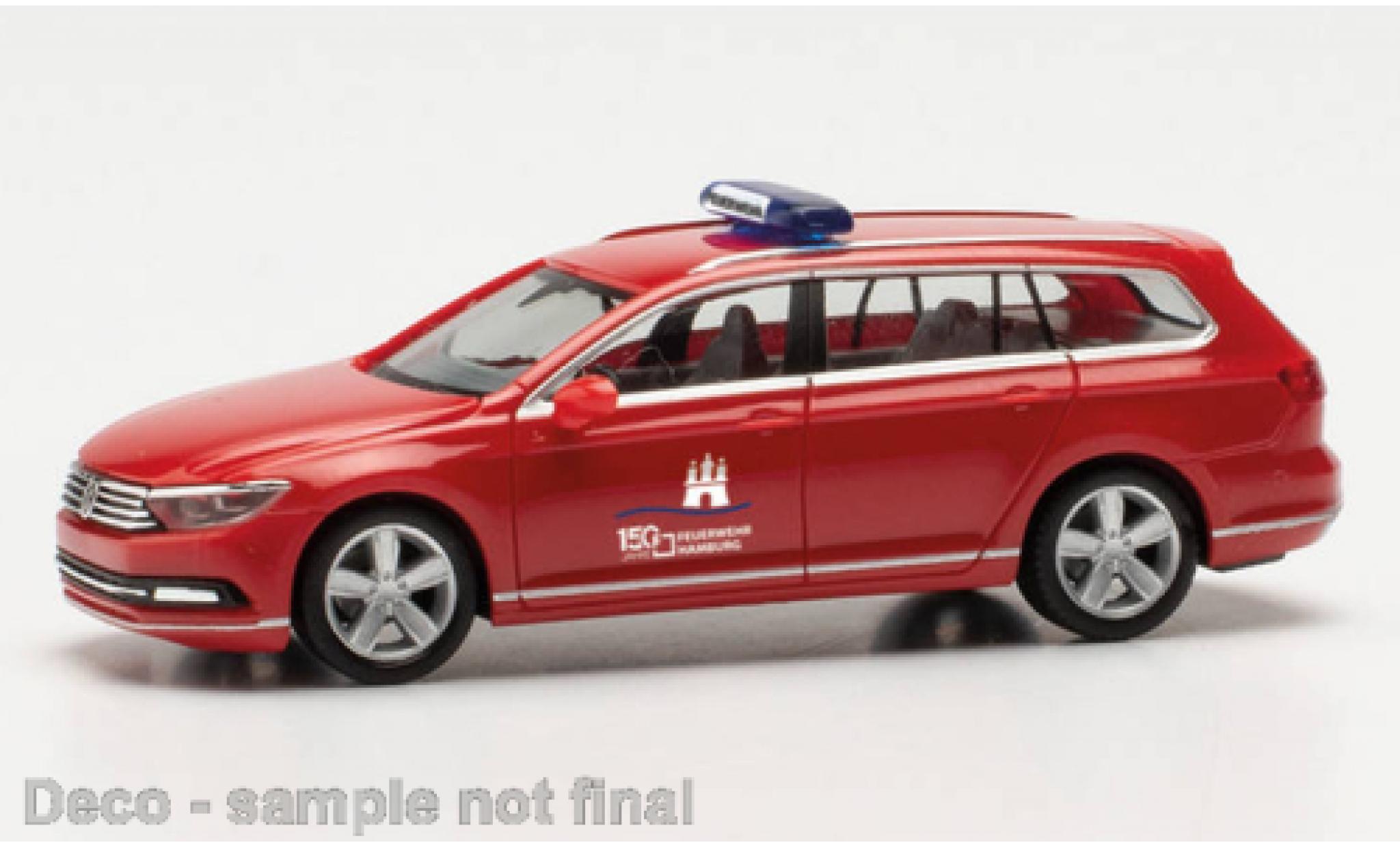 Volkswagen Passat 1/87 Herpa Variant GTE brandweer Hamburg modelauto
