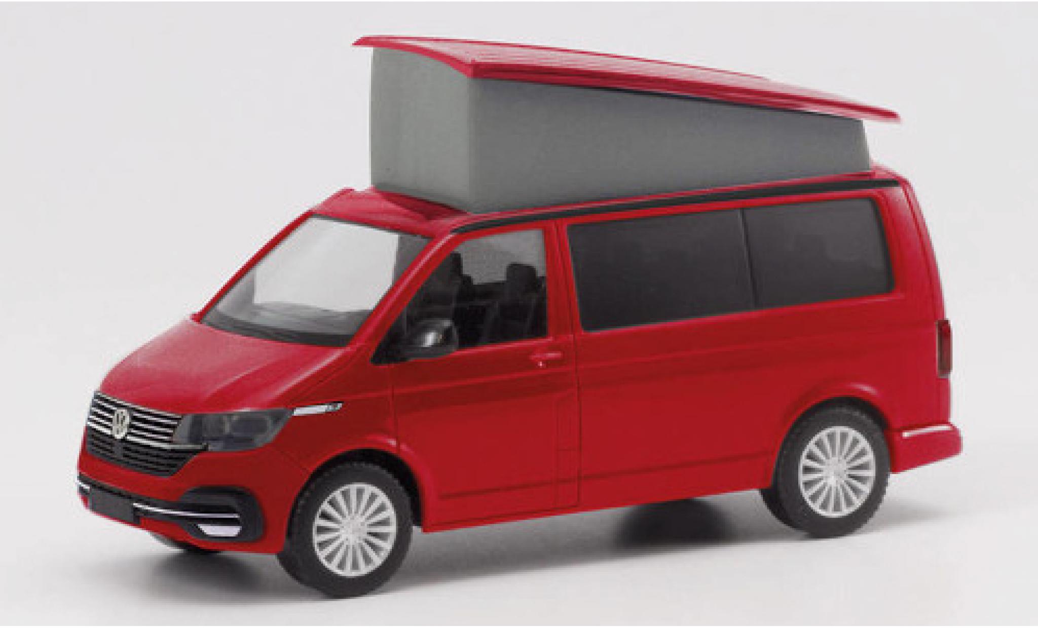Volkswagen T6 1/87 Herpa .1 California Ocean rood modelauto